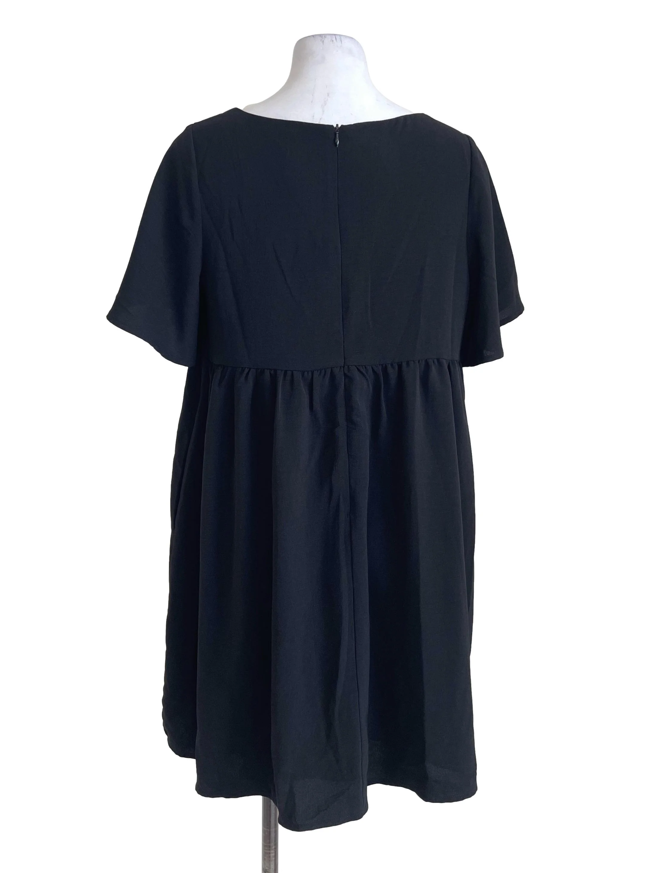 Black Plain Dress - Image 2