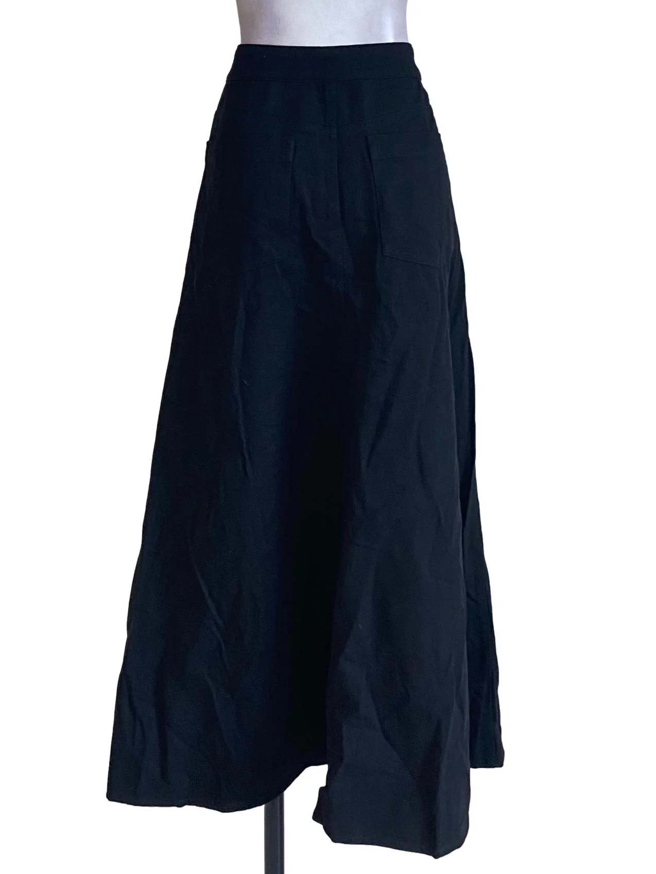 Black Plain Long A-Line Skirt - Image 2
