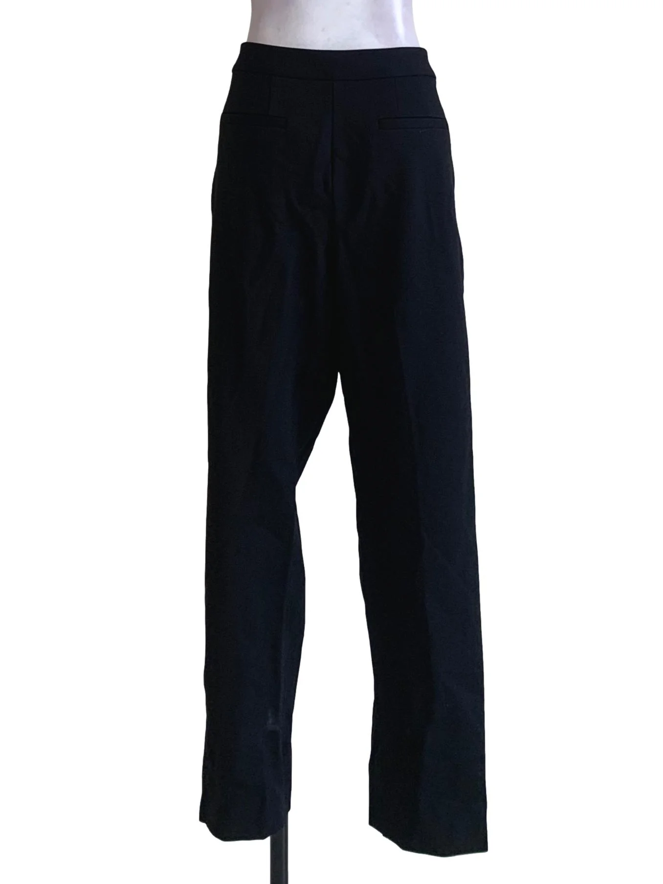 Black Plain Straight Pants - Image 2
