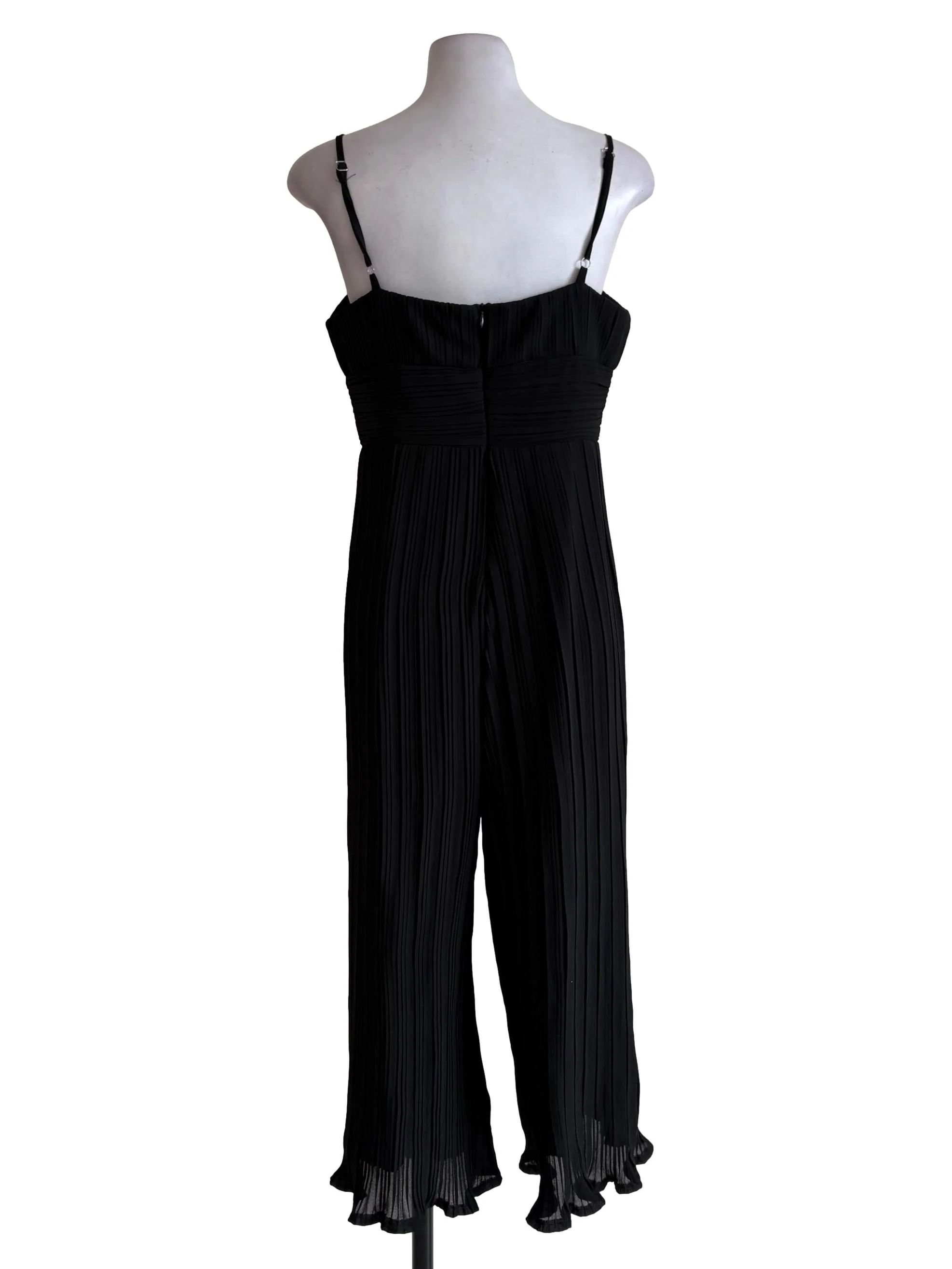 Black Pleated Slip Jumpsuit - Image 2