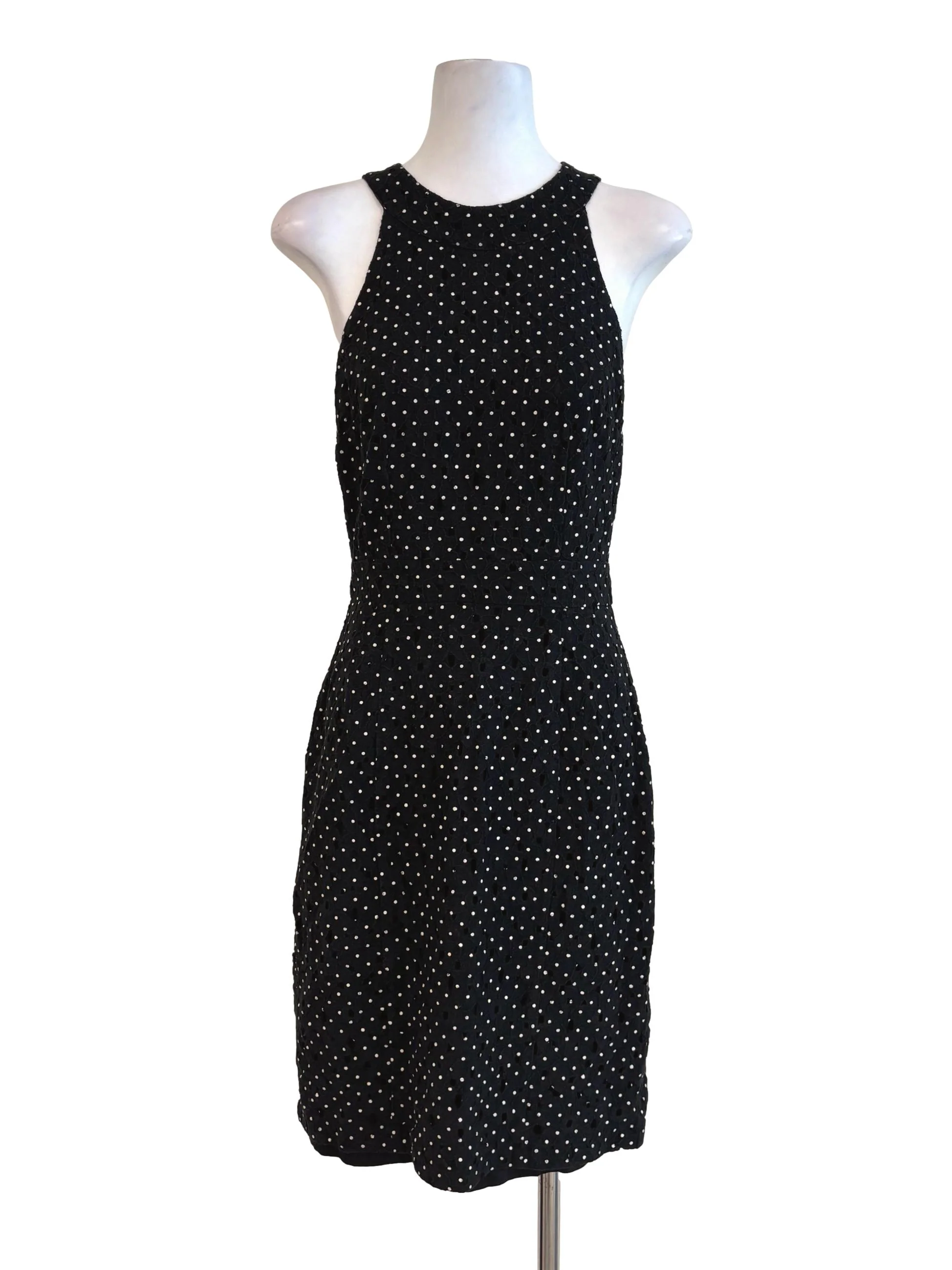 Black Polka Dot Cotton Eyelet Dress