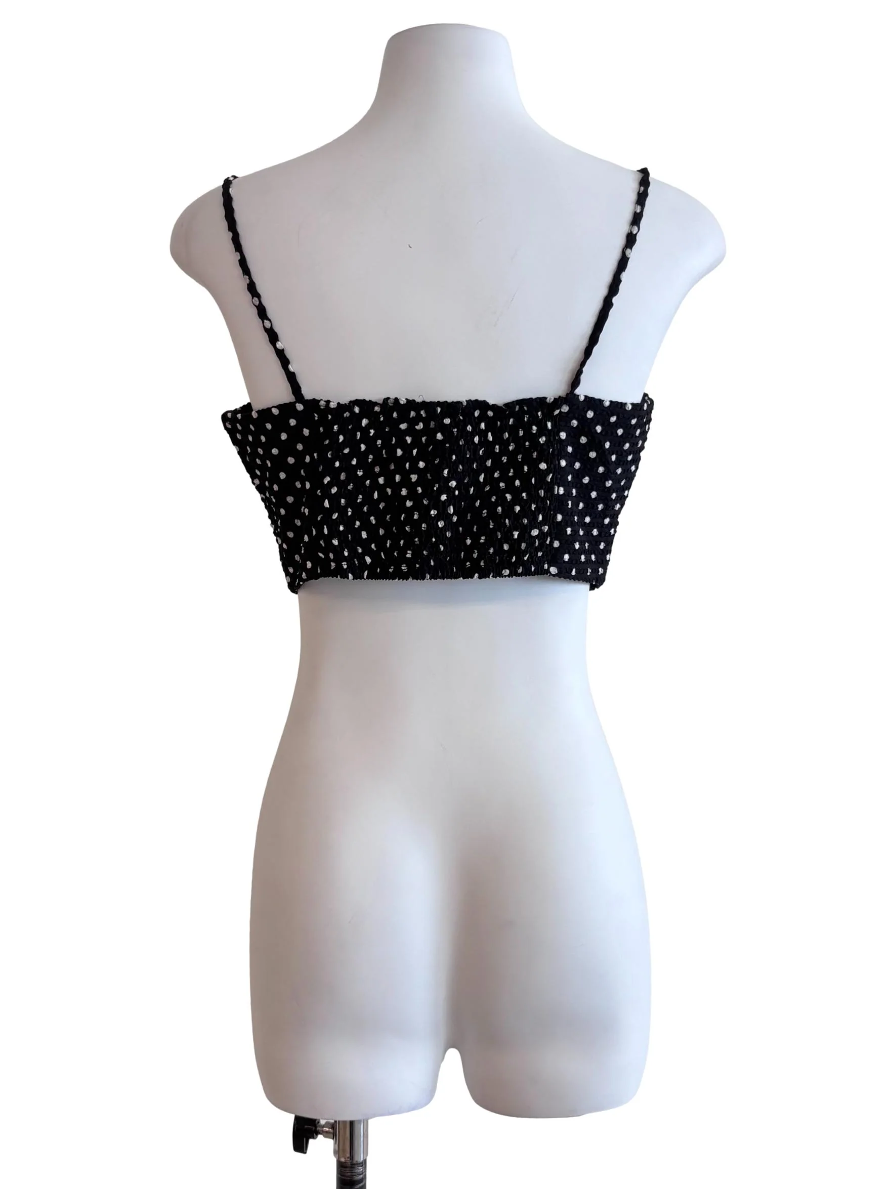Black Polka Dot Cropped Top - Image 2