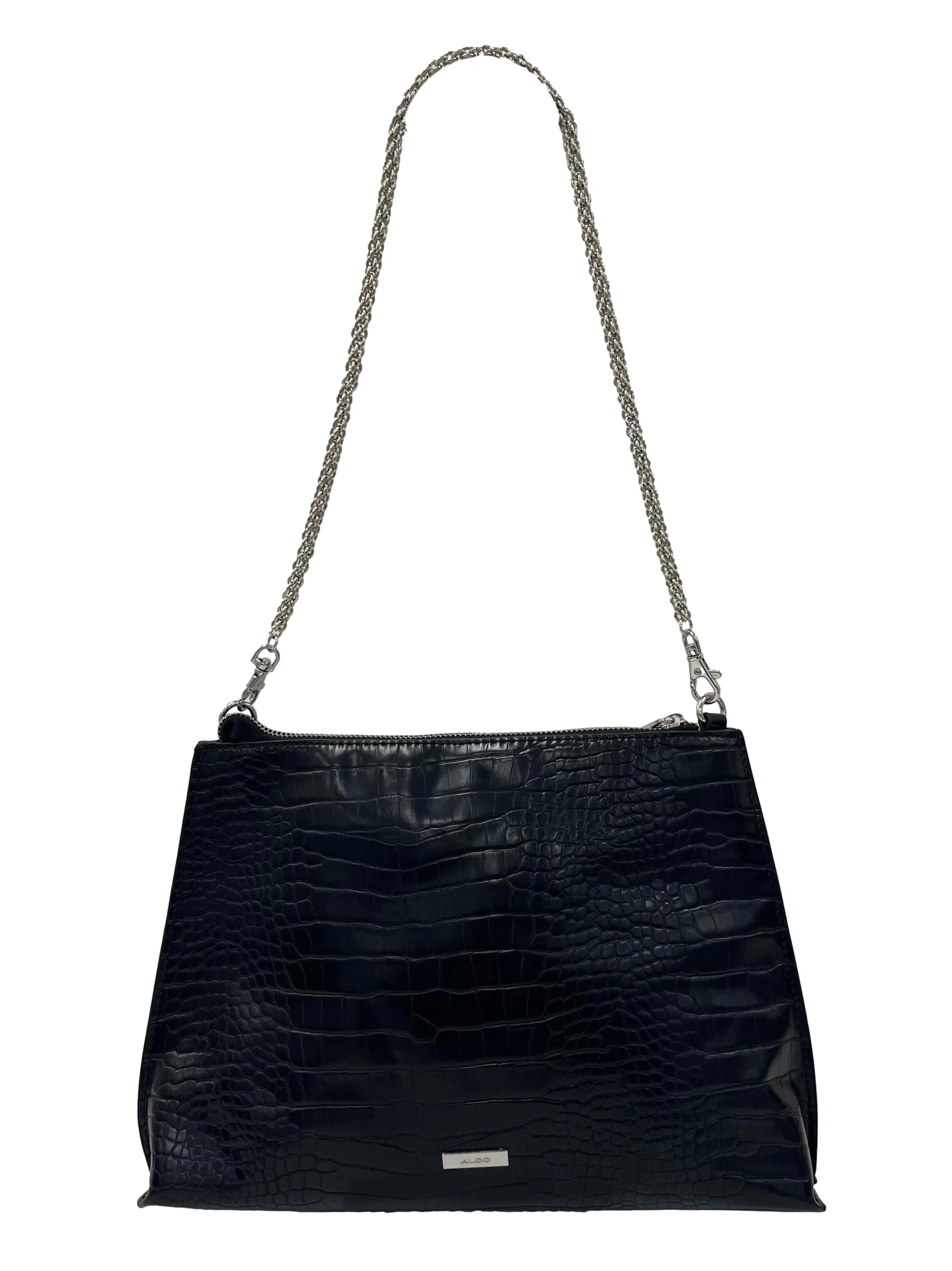 Black PU Leather Aldo Shoulder Bag With Interchangeable Straps CSN