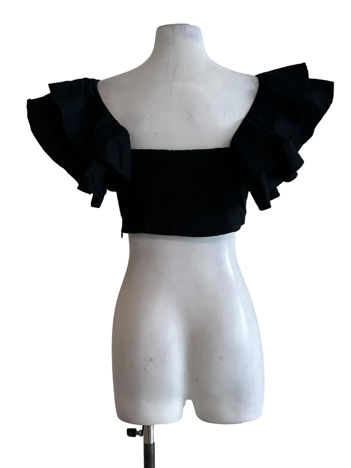 Black Queen Anne Crop Top - Image 2
