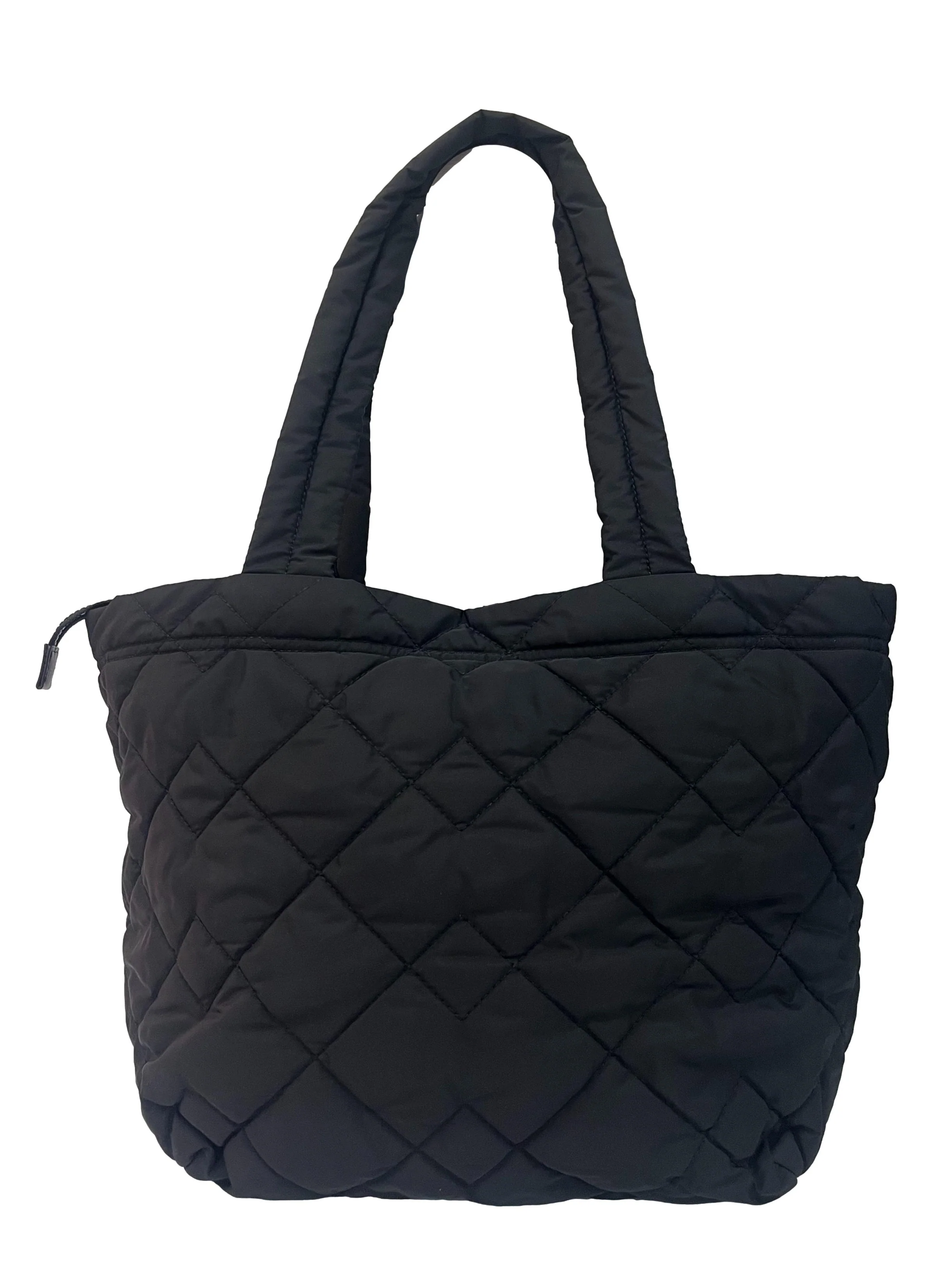 Black Quilted Nylon Tote Bag CSN - Image 2