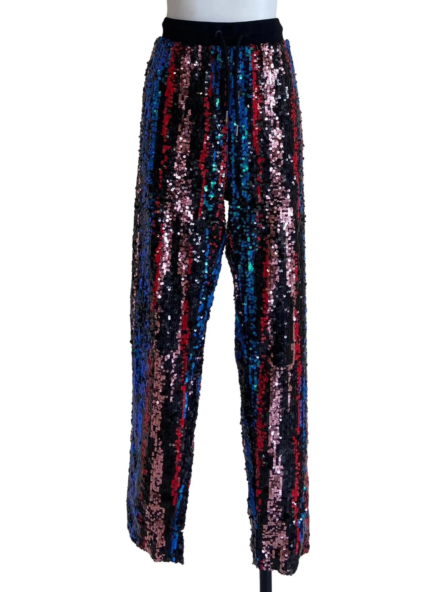 Black Colourful Pop Art Sequin Pants