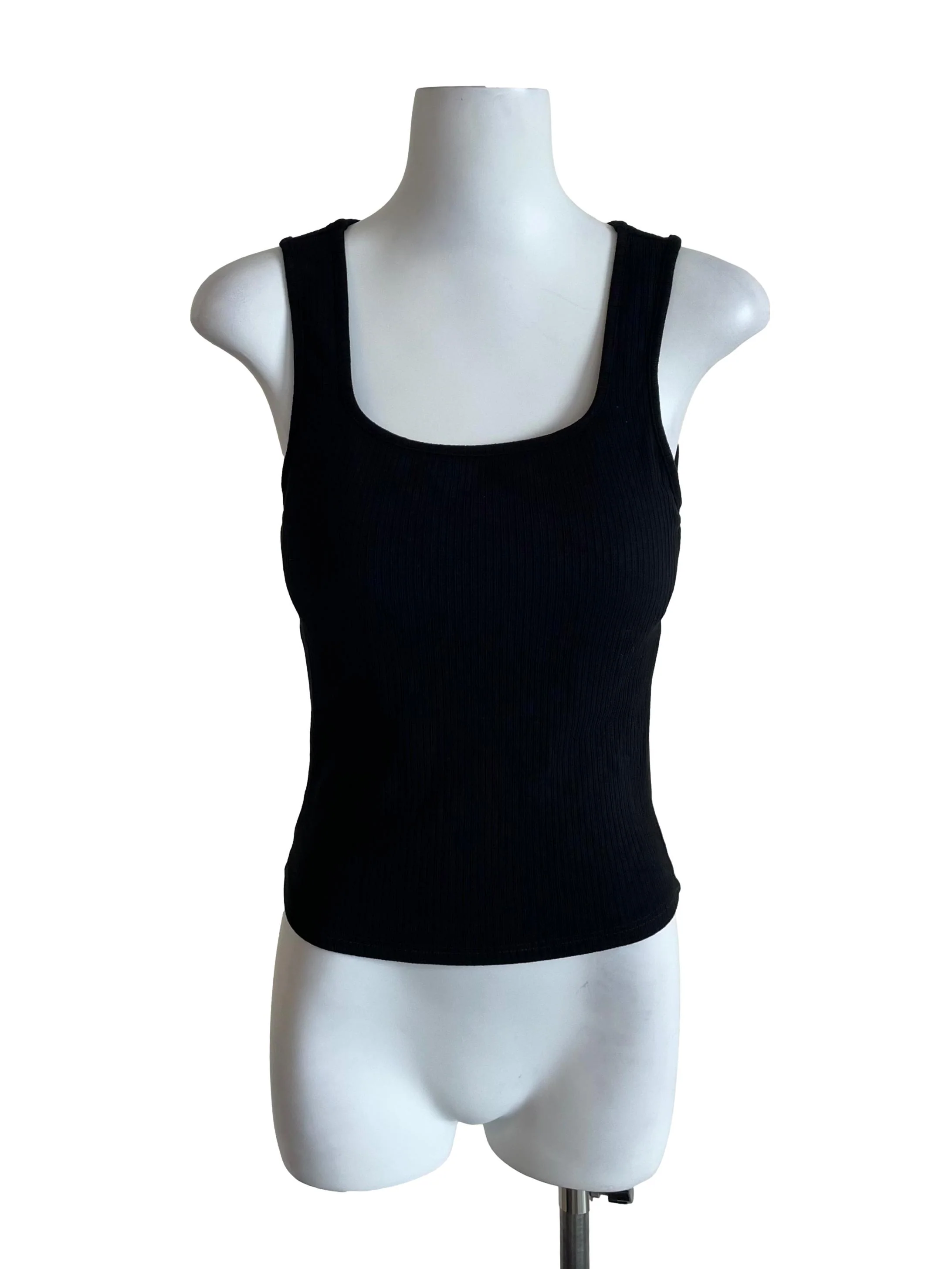Black Ribbed Tank Top