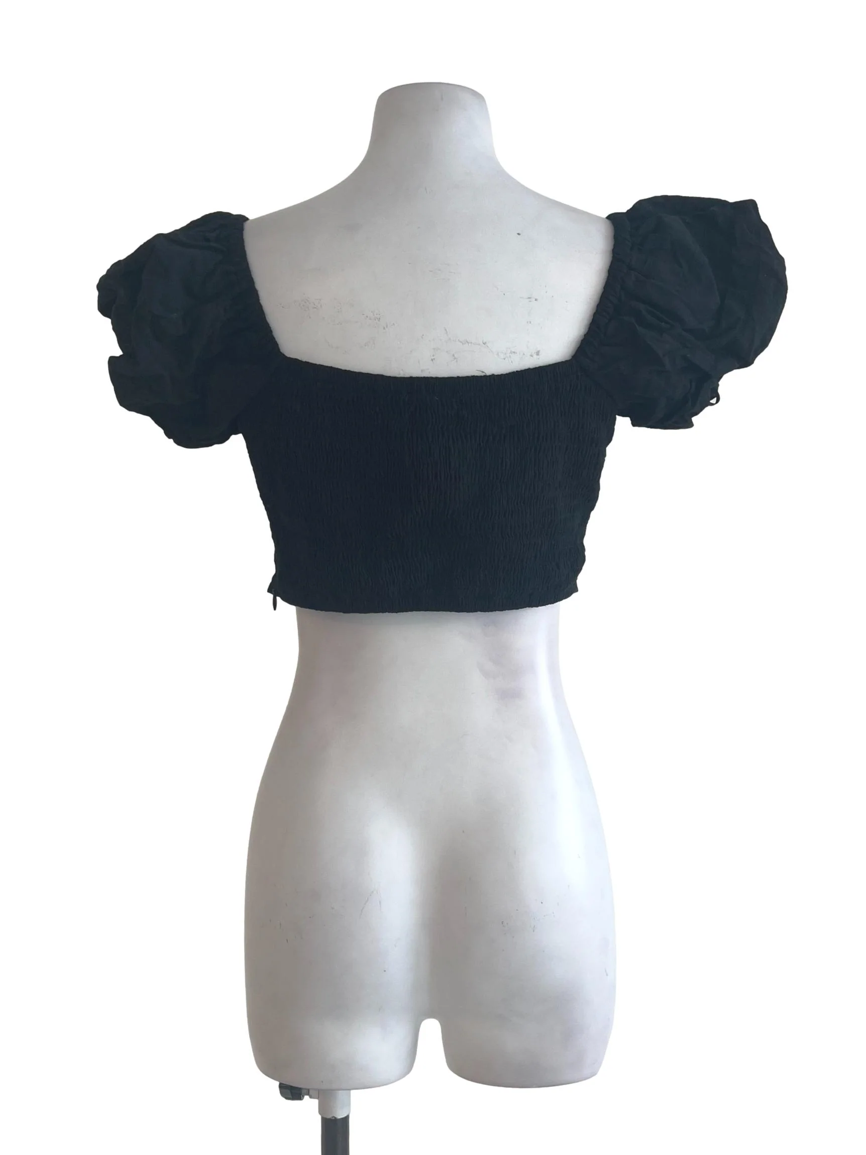 Black Ribboned Crop Top - Image 2