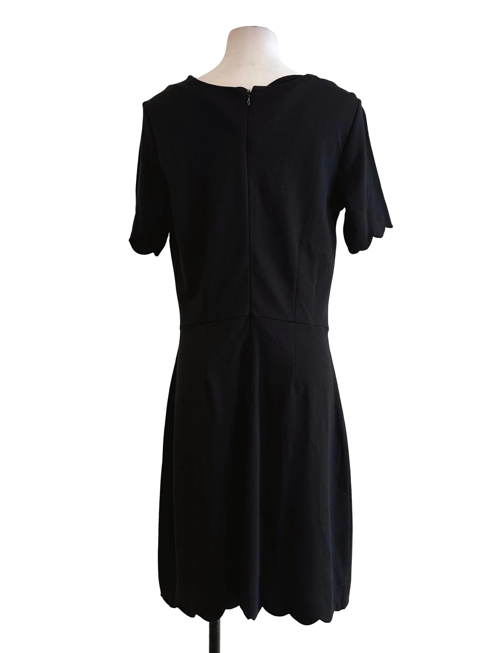 Black Round Neck Midi Dress - Image 2