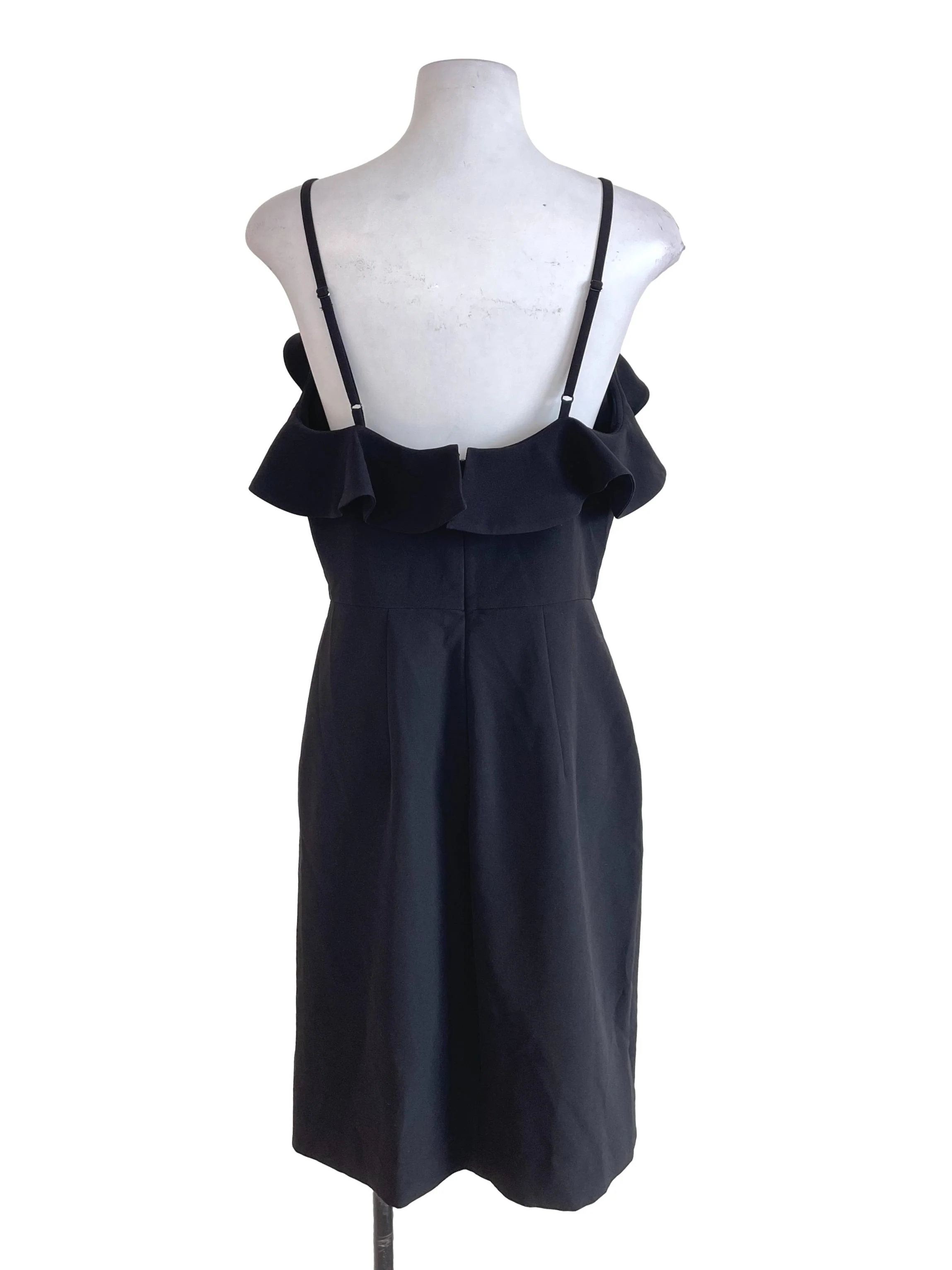 Black Ruffled Slip Dress - Image 2