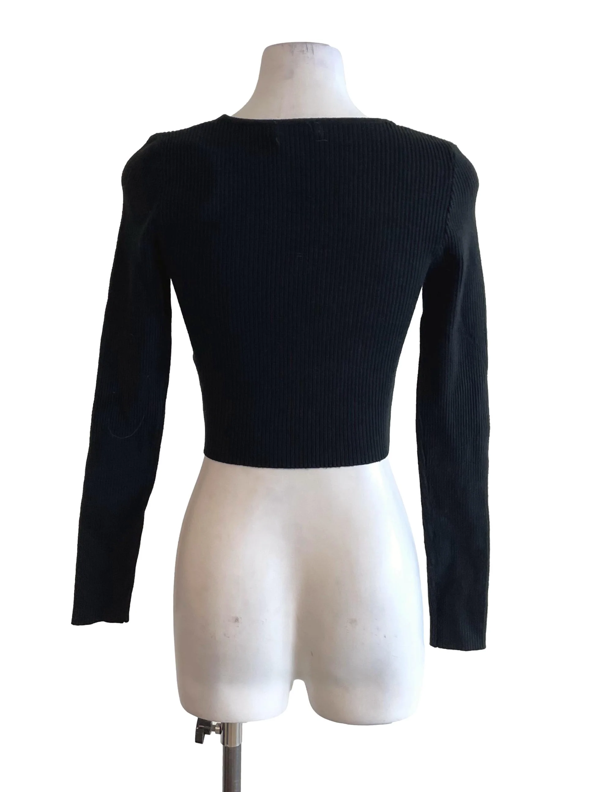 Black Scrunch Knit Top - Image 2