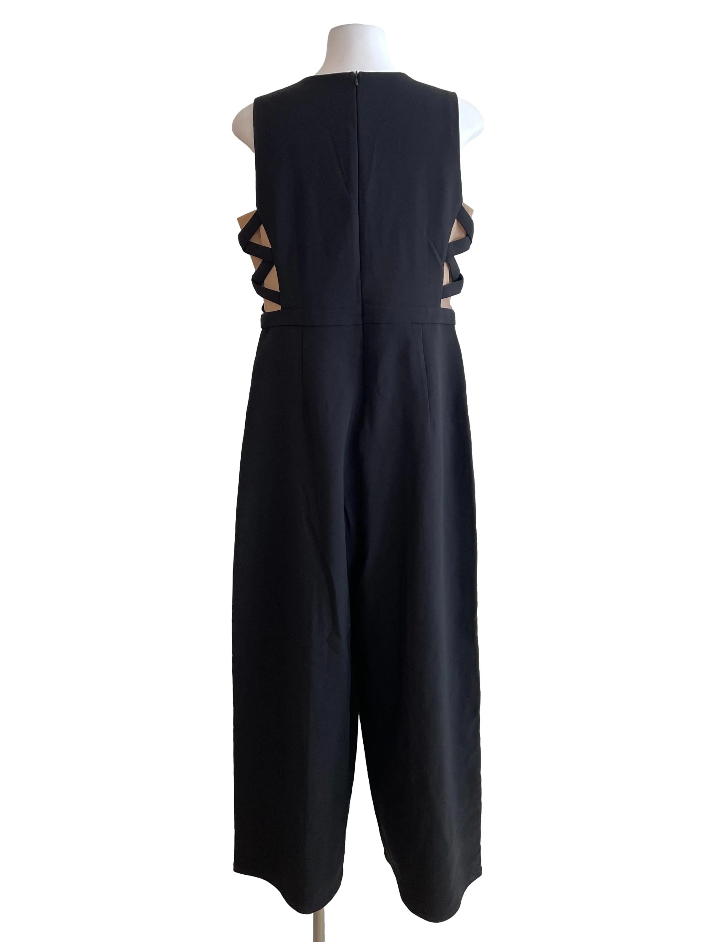 Black Side Lace Up Sleeveless Jumpsuit - Image 2