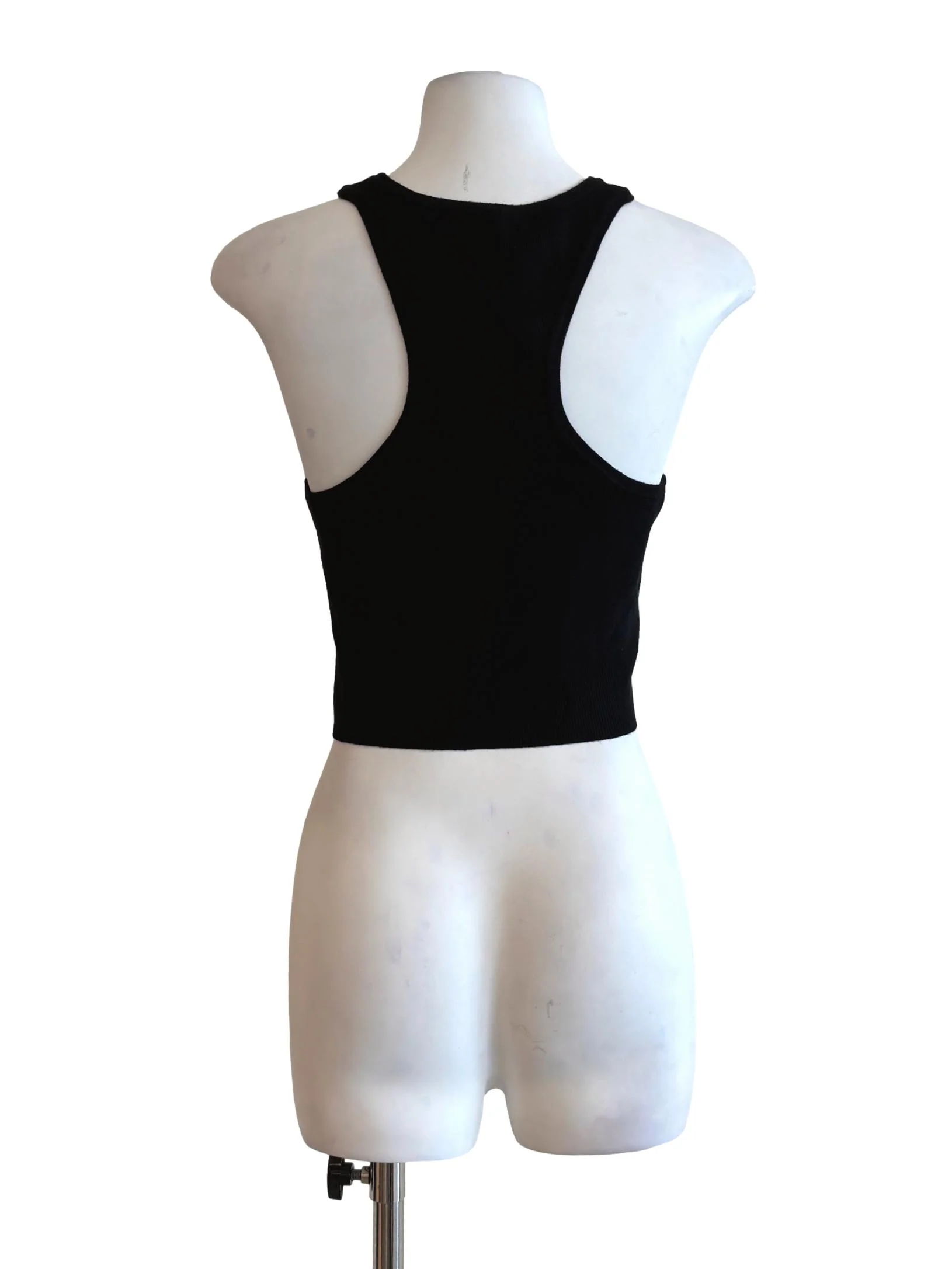 Black Sleeveless Round Neck Tank Top - Image 2