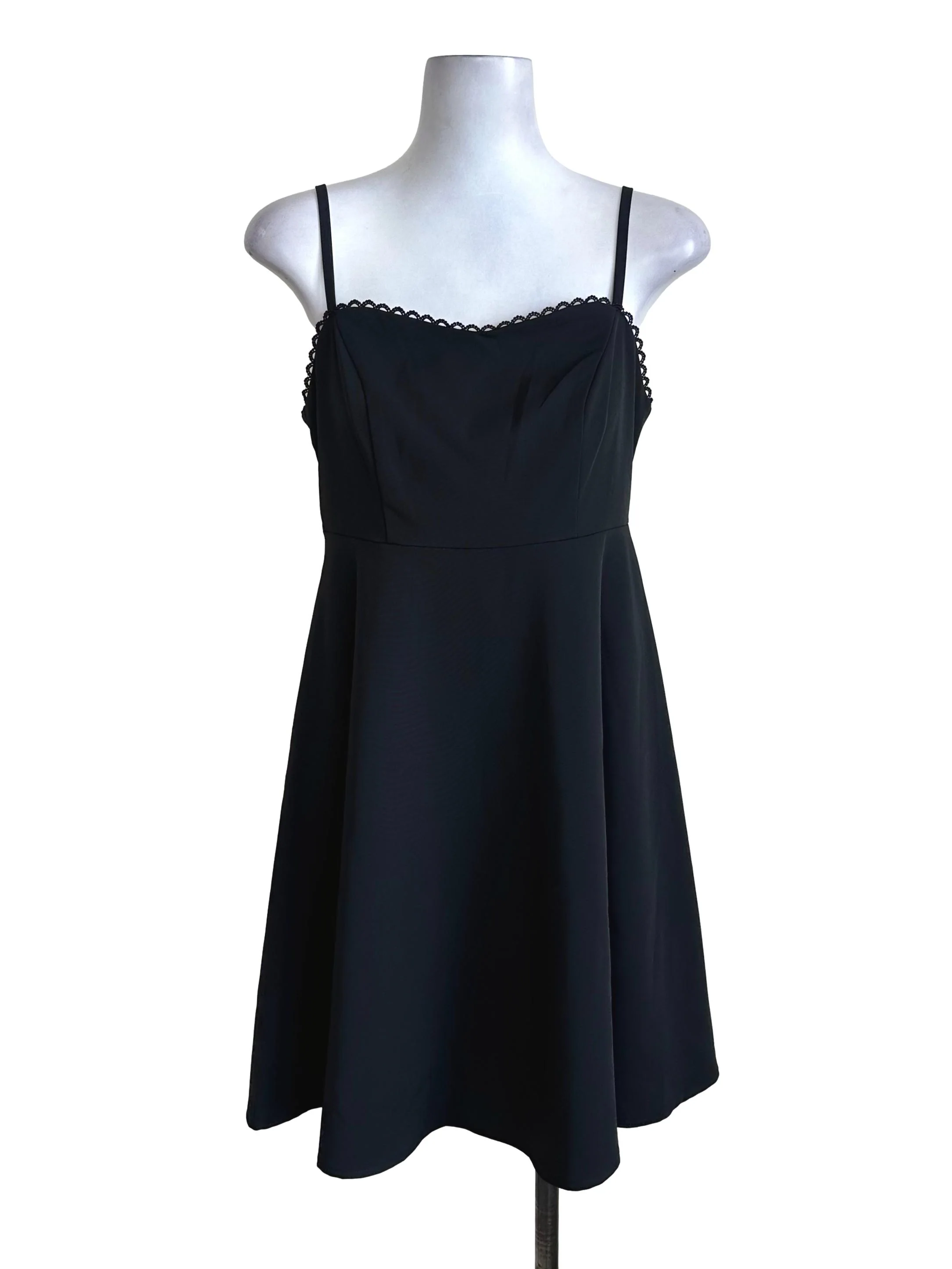 Black Spaghetti Strap A Line Dress