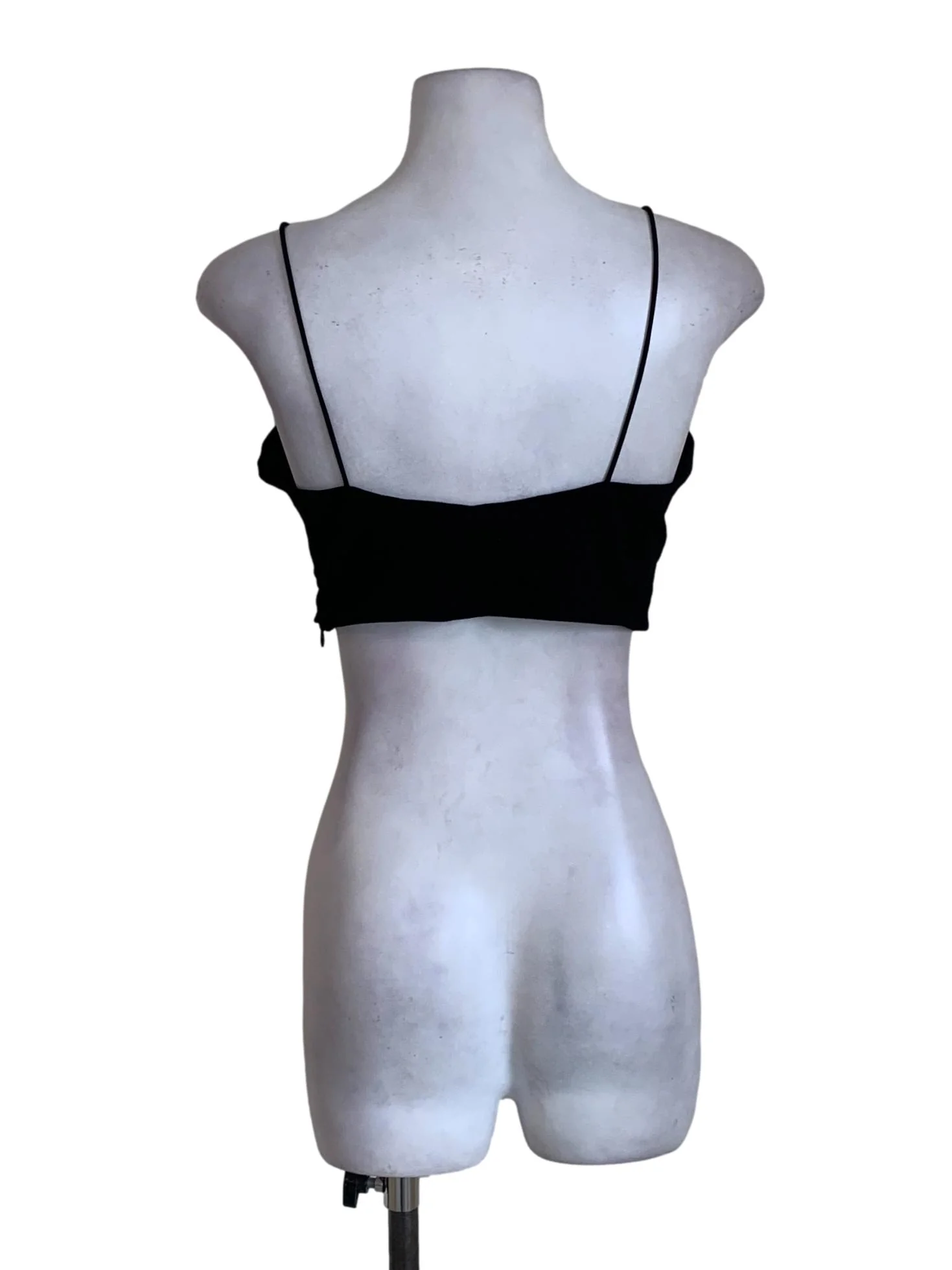 Black Spaghetti Strap Cropped Top - Image 2