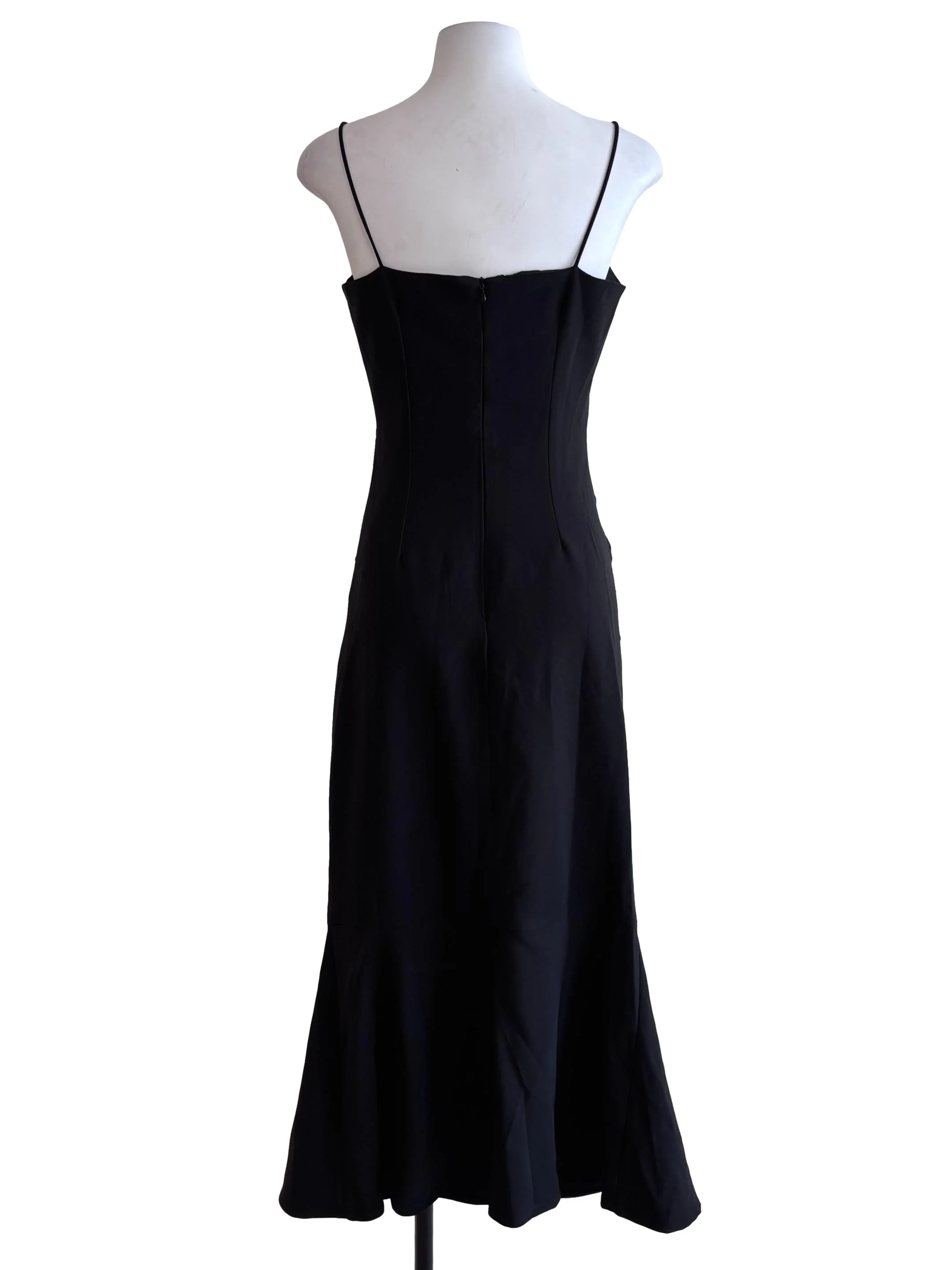 Black Spaghetti Strap Drape Dress - Image 2