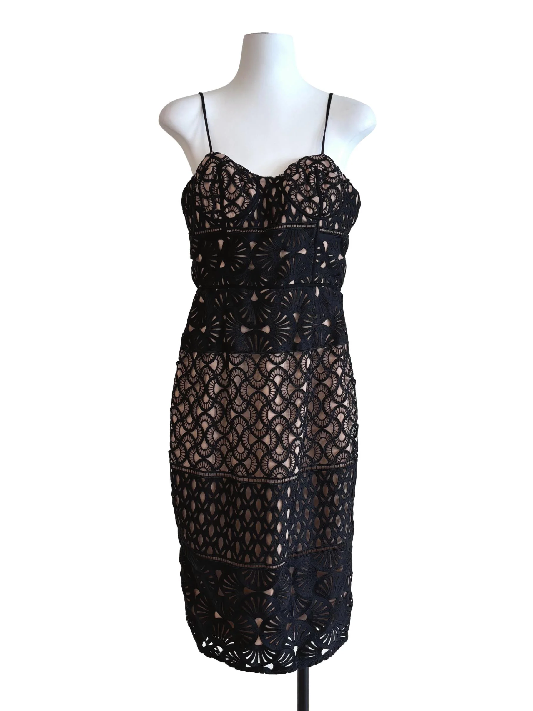 Black Spaghetti Strap Pencil Dress