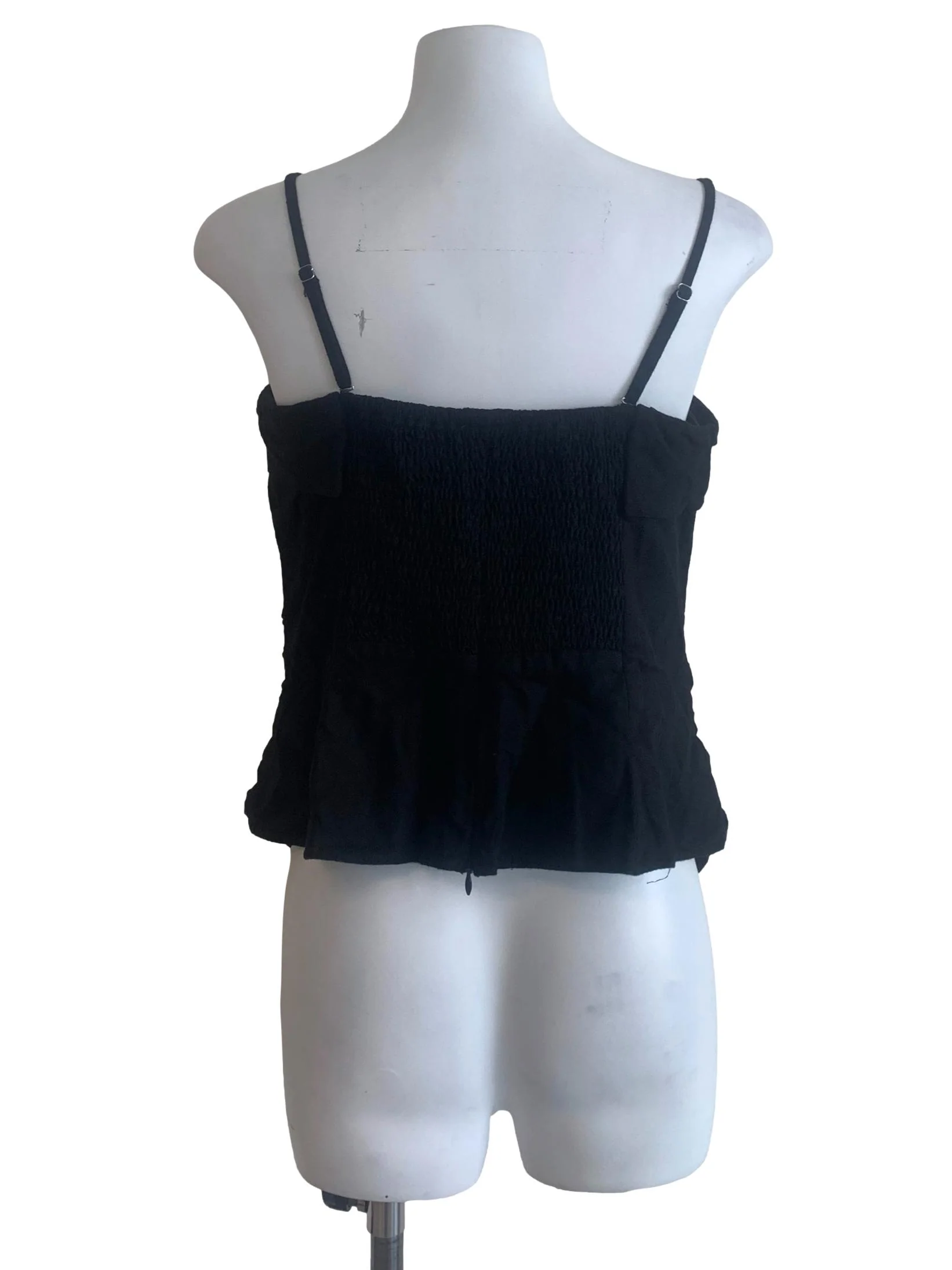 Black Spaghetti Strap Asymmetric Top - Image 2