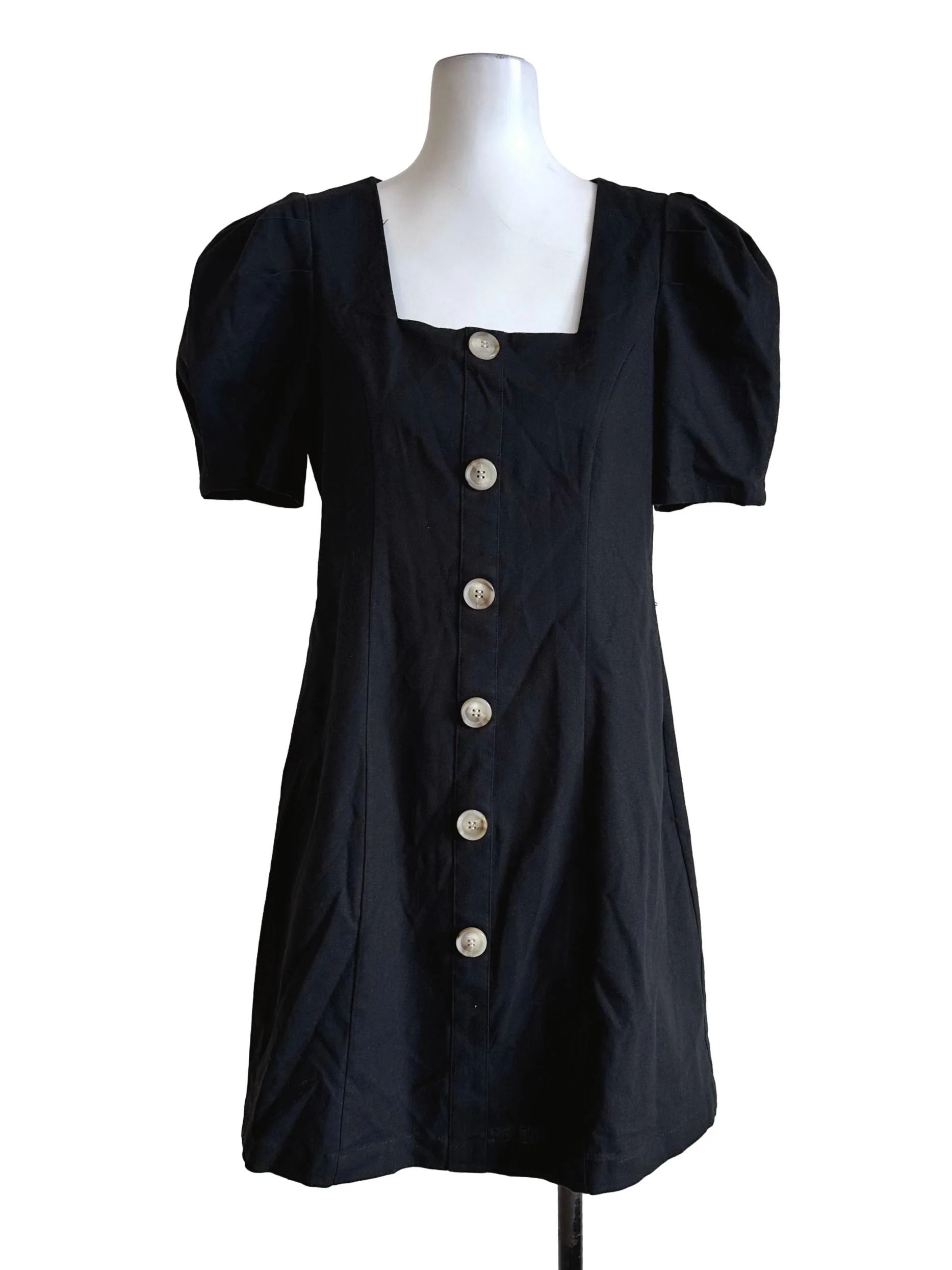 Black Square Neck Mini Dress