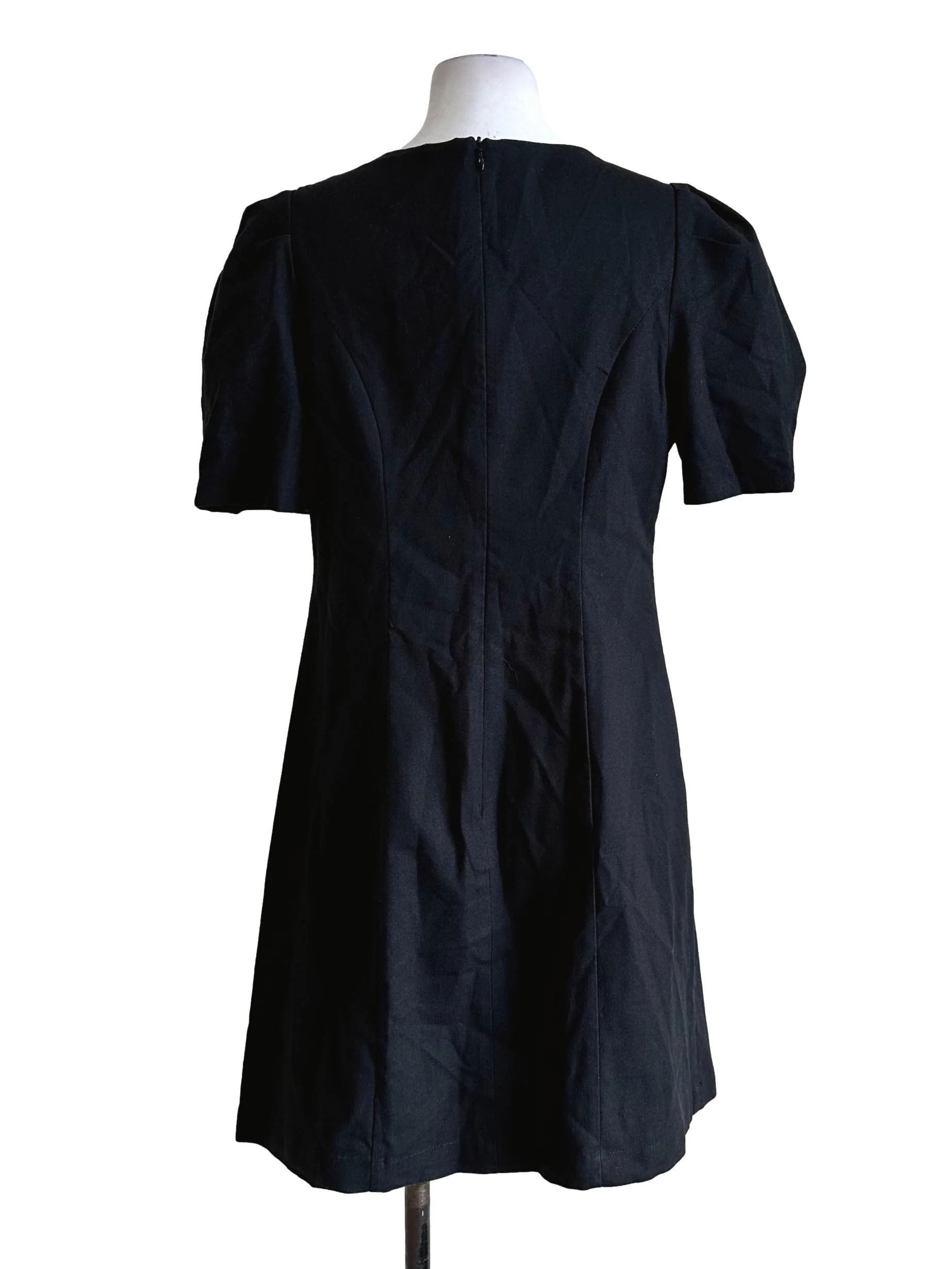 Black Square Neck Mini Dress - Image 2