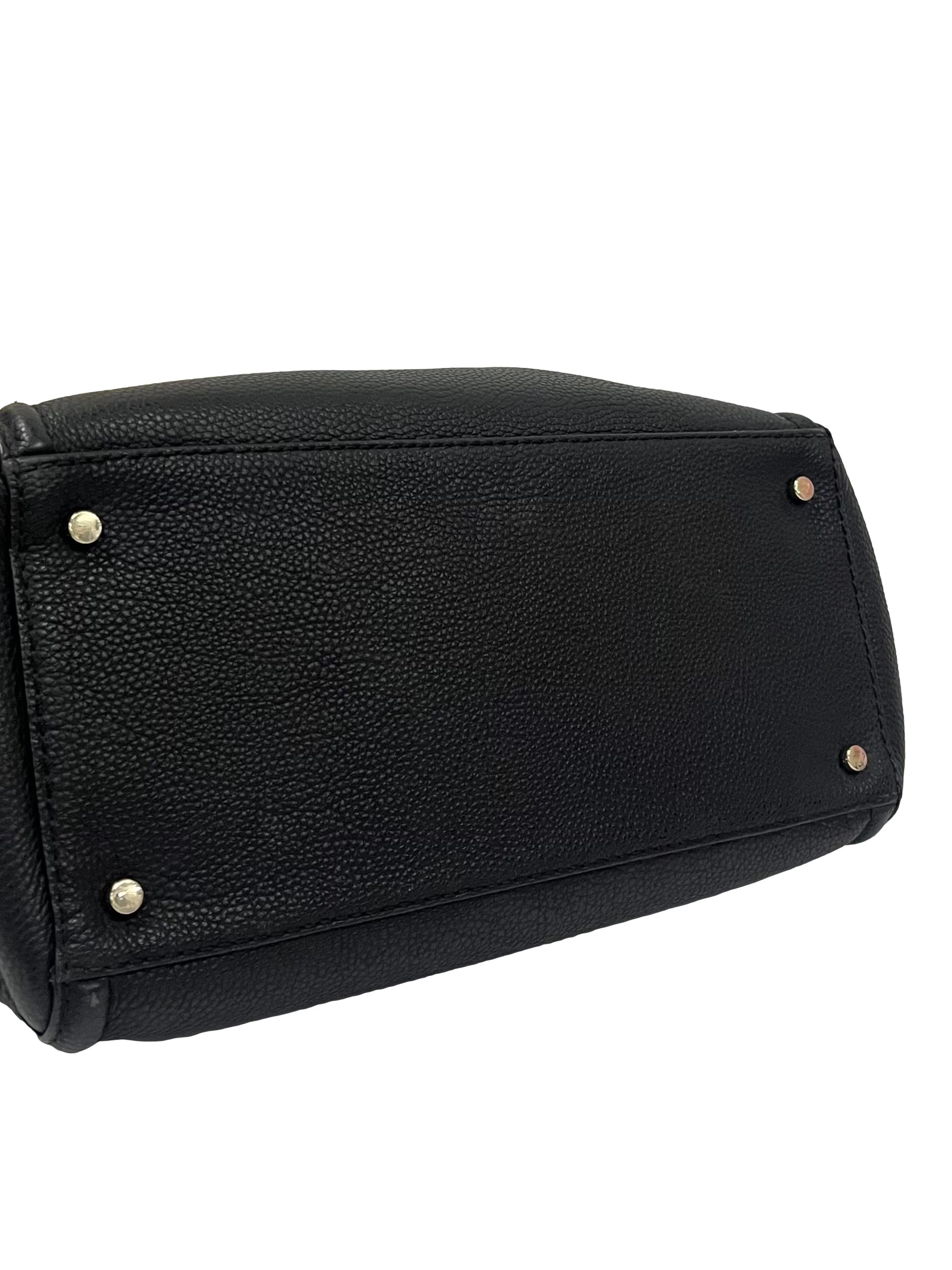 Black Pebbled Leather New York Orchard Street Maya Tote Bag - Image 4