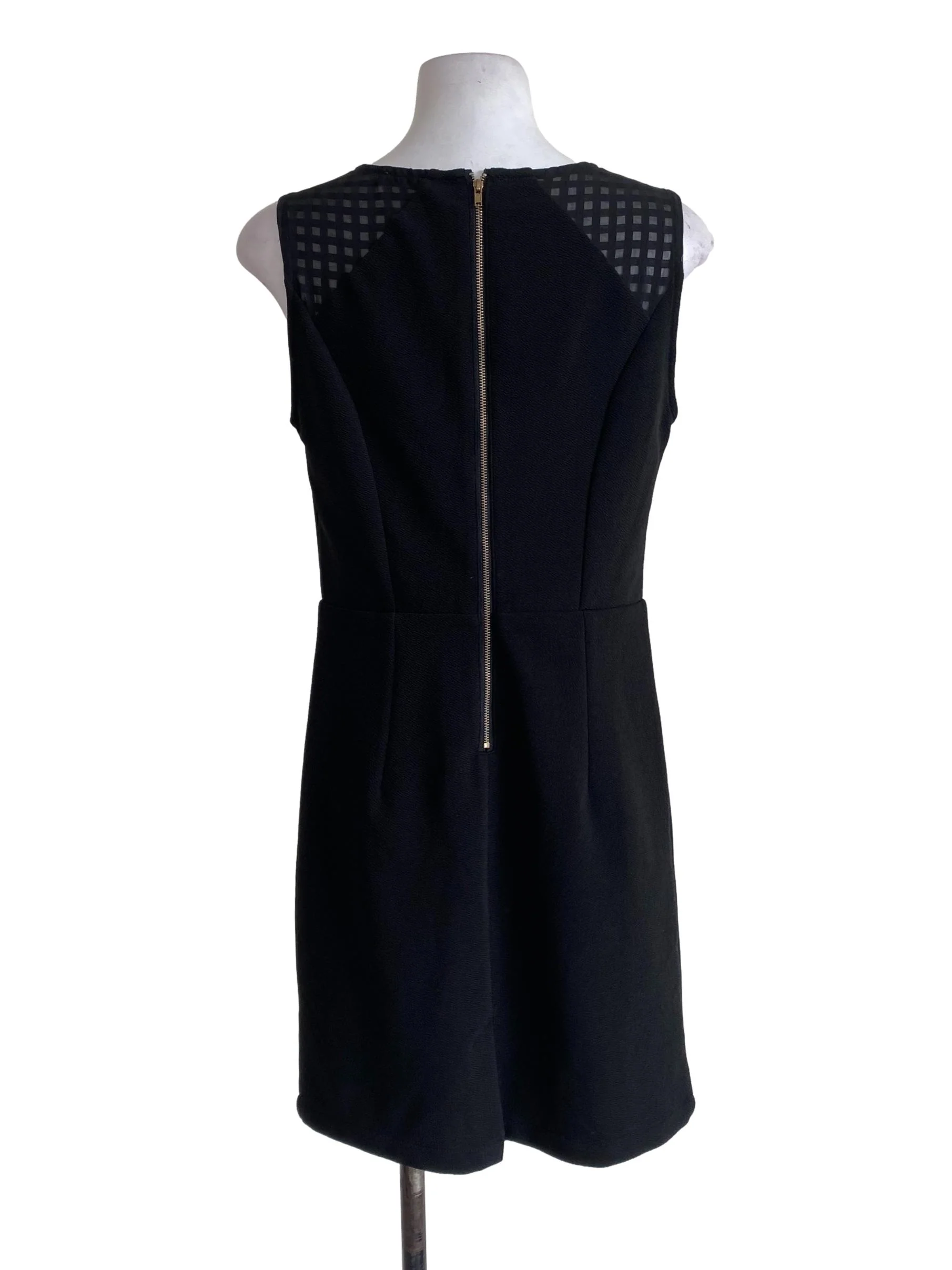 Black Textured Shift Dress - Image 2