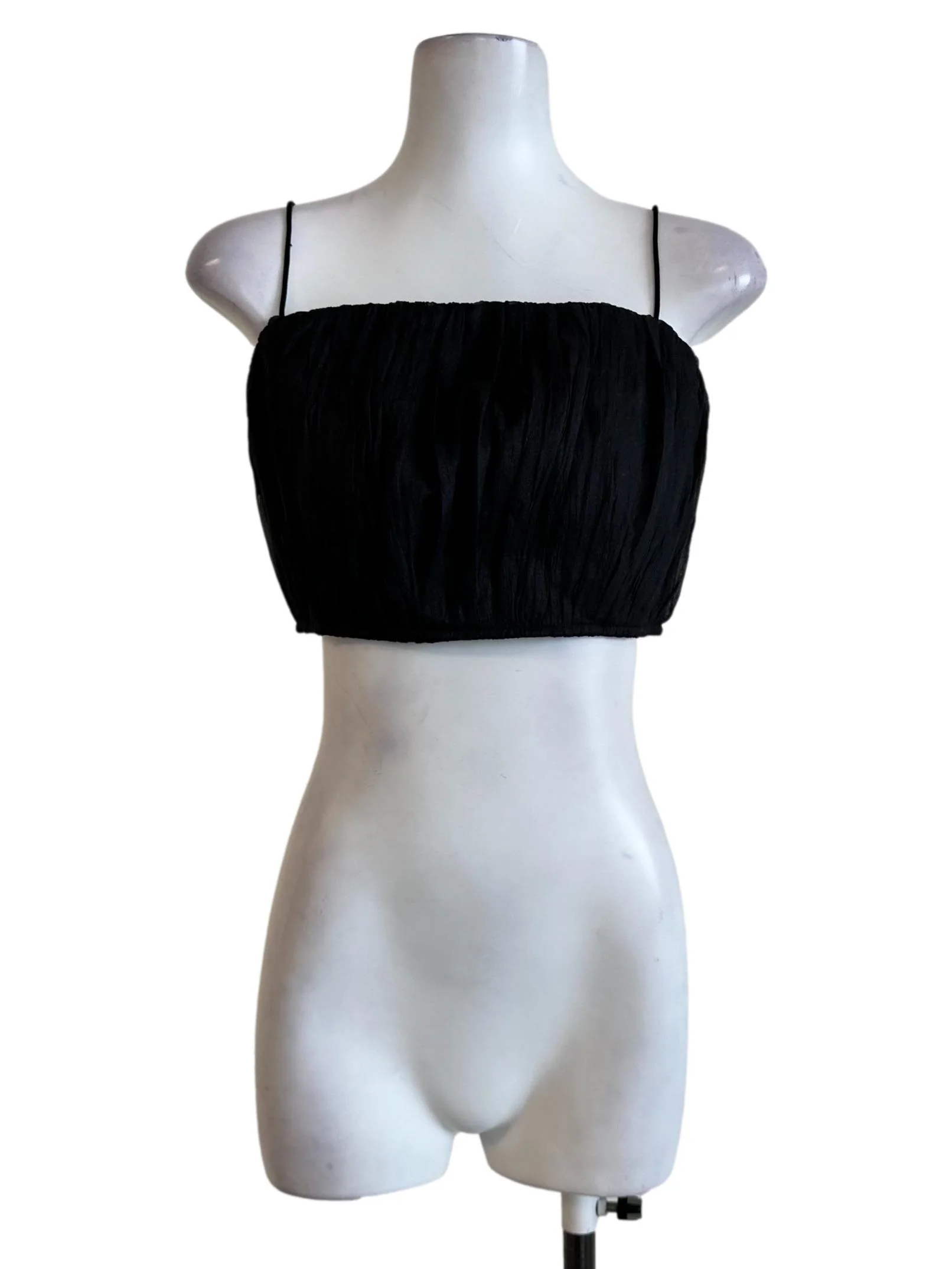 Black Textured Sleeveless Top