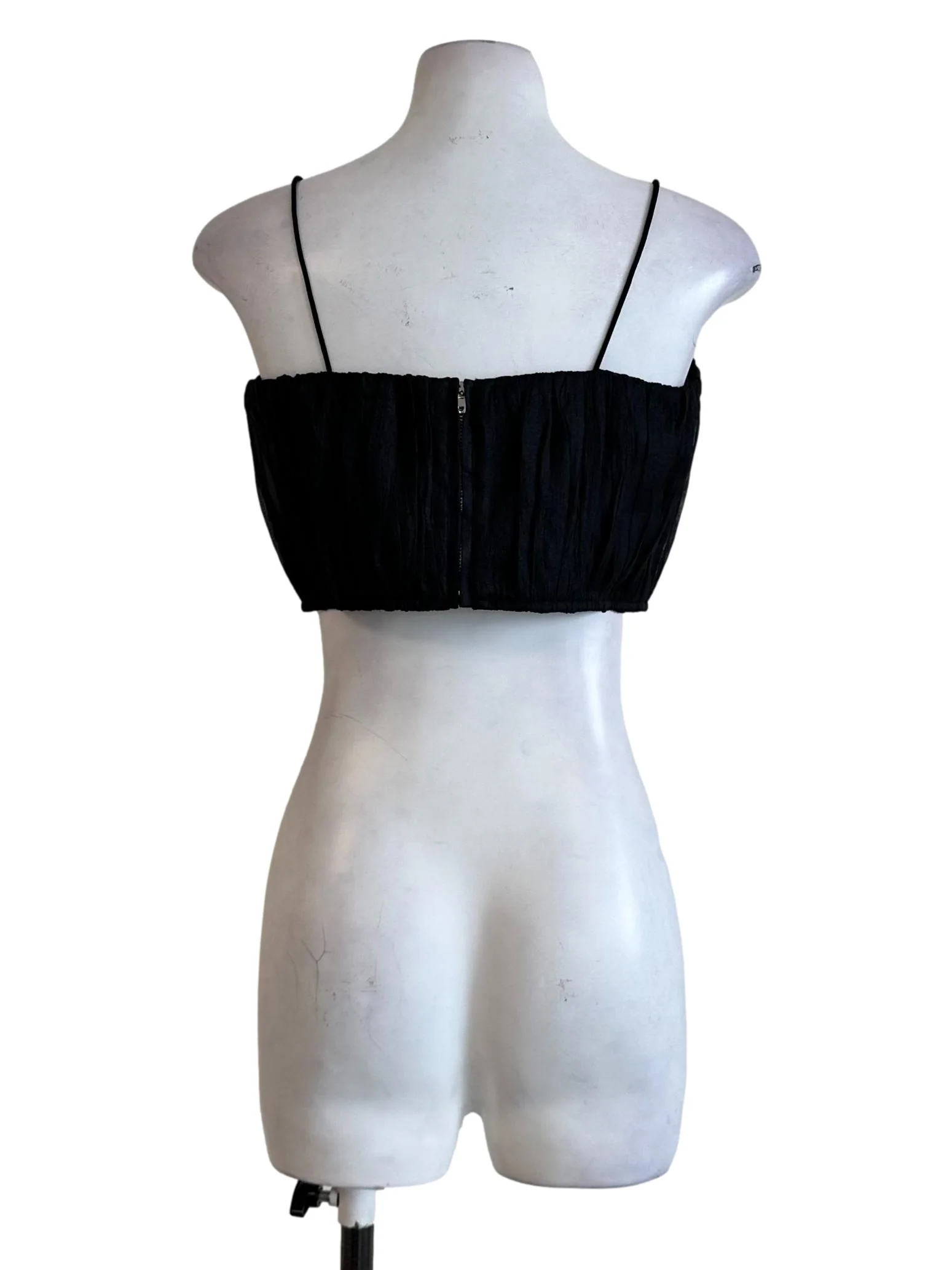 Black Textured Sleeveless Top - Image 2