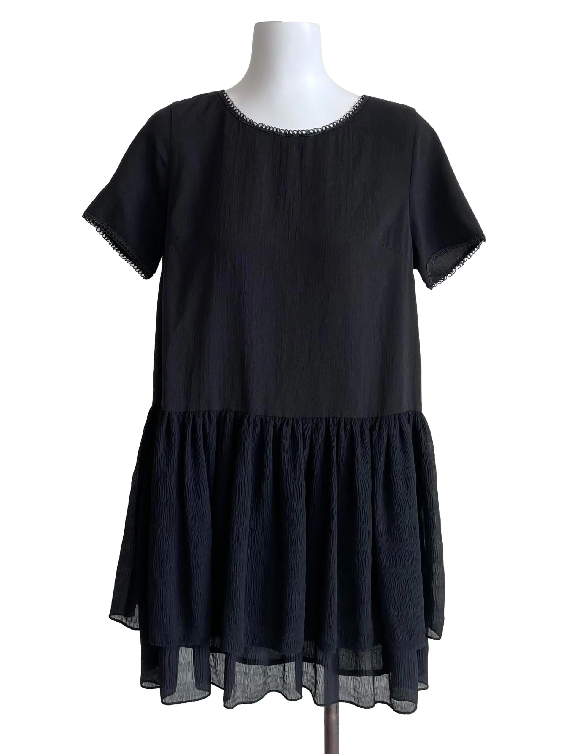 Black Tiered Babydoll Dress