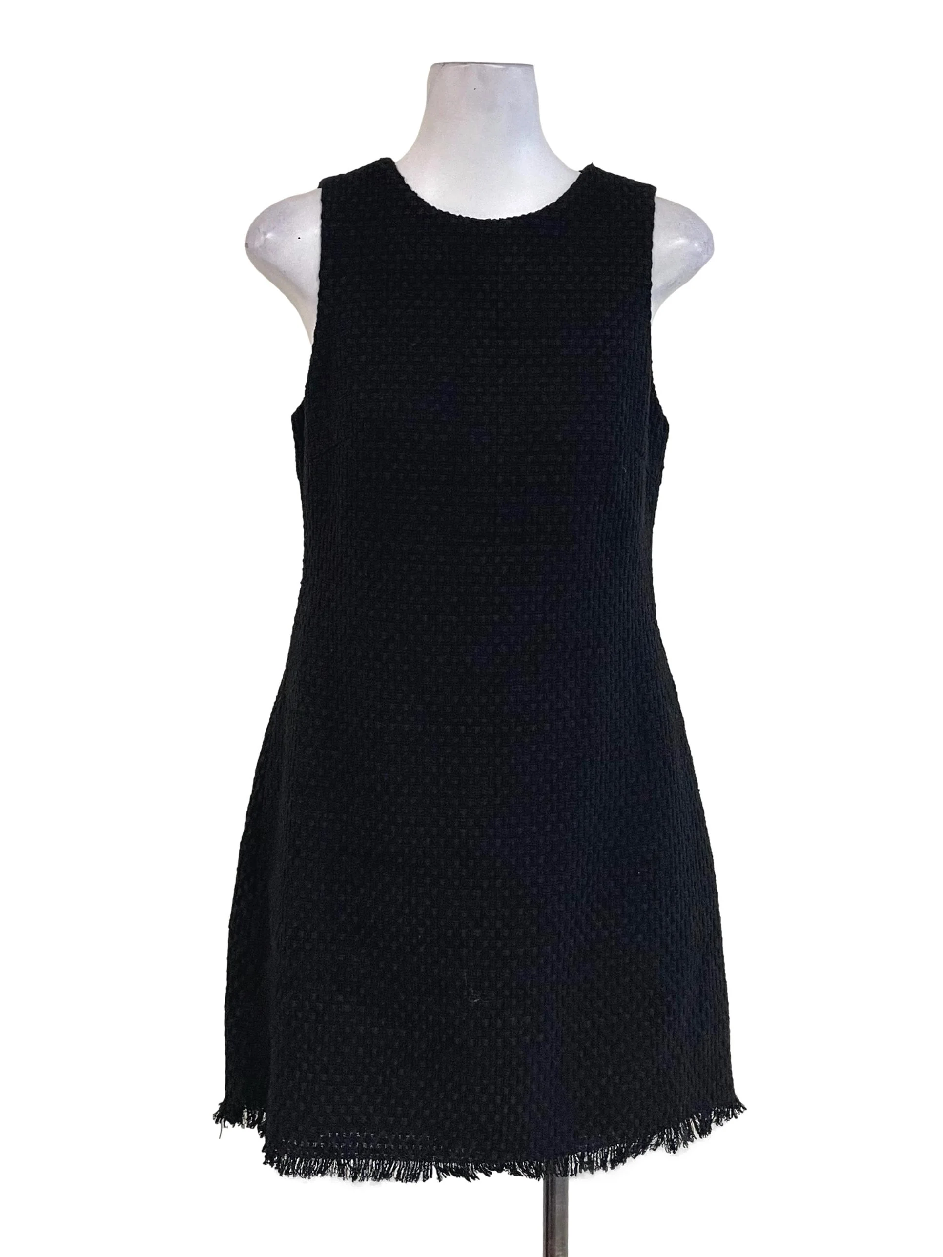 Black Tweed Fuzzy Slip Dress LB