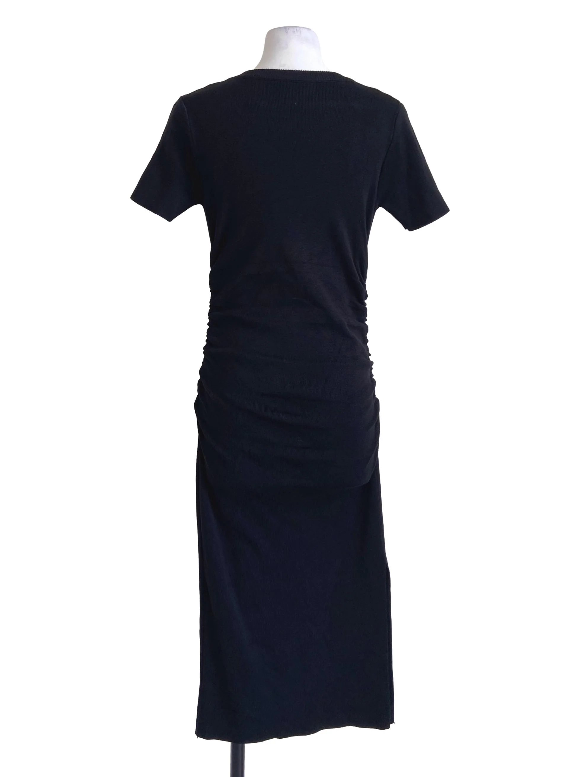 Black Twill Bodycon Dress - Image 2