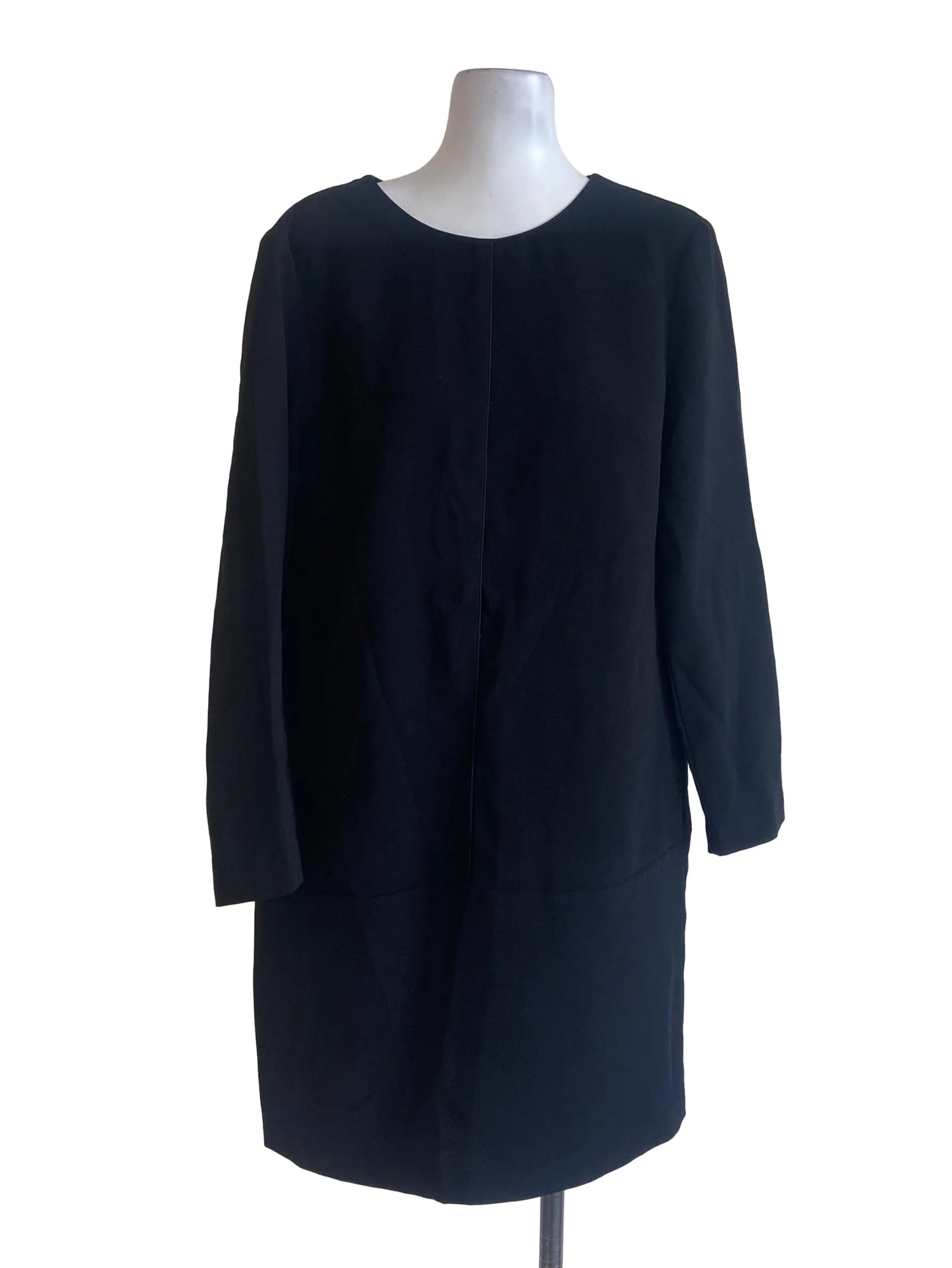 Black Twill Shift Dress