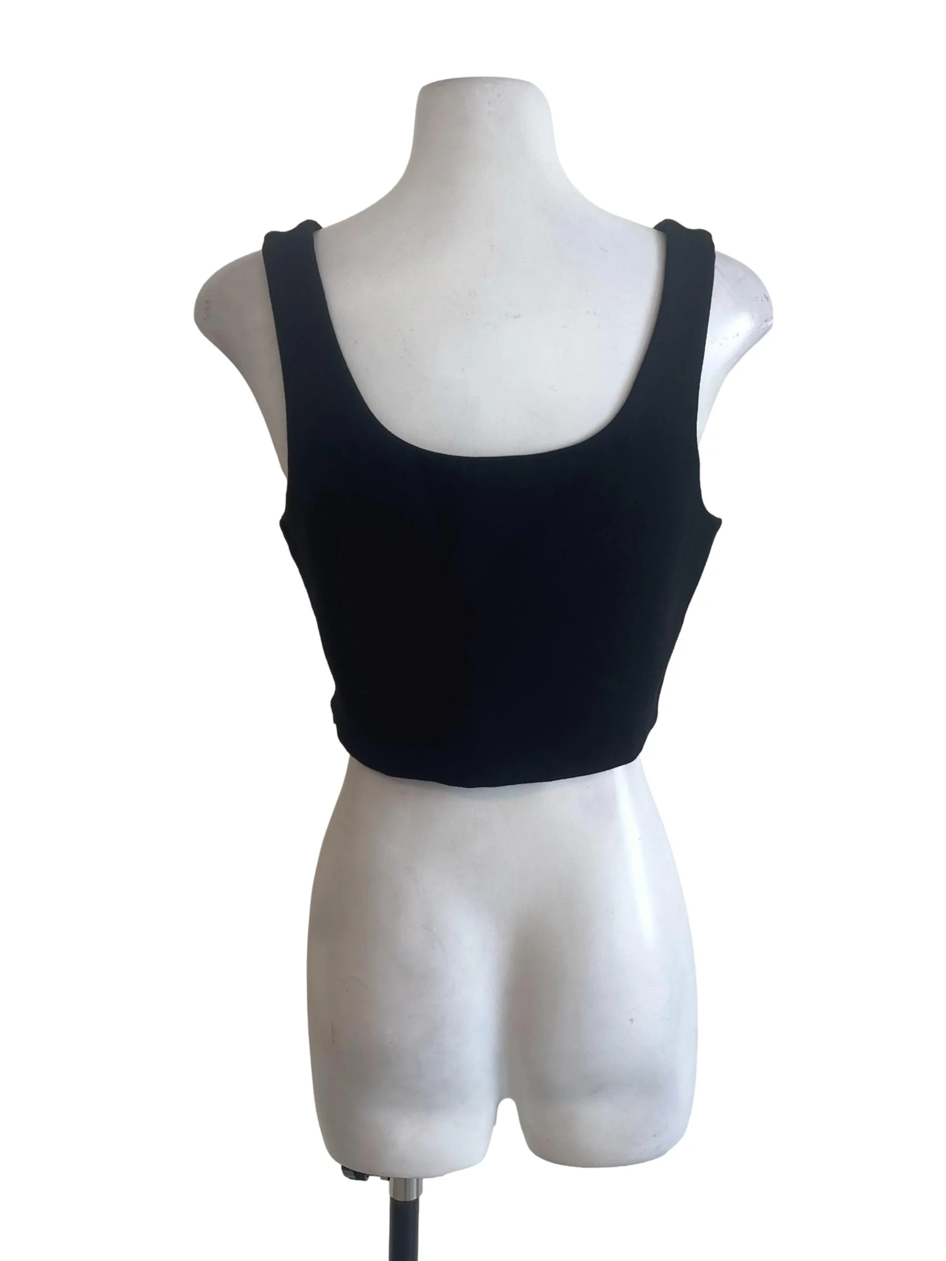 Black U Neck Crop Top - Image 2