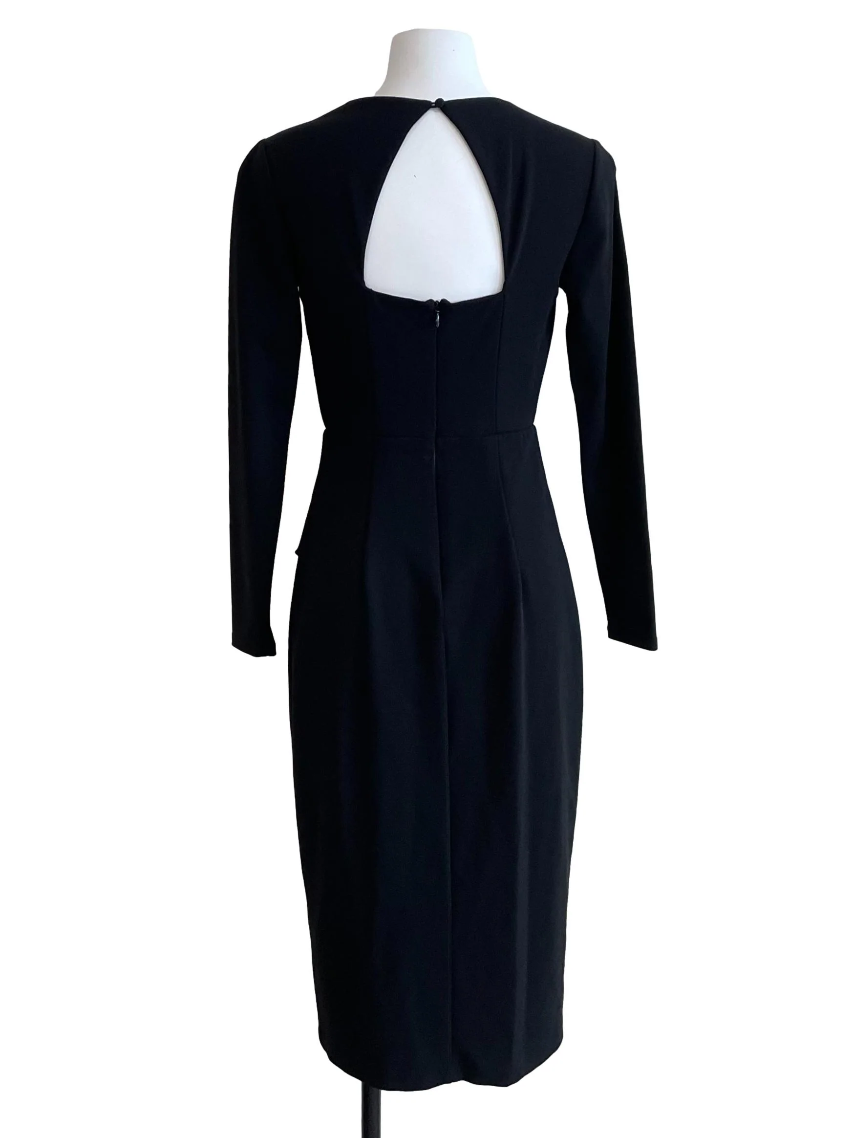 Black V Neck Joanna Wrap Dress - Image 2