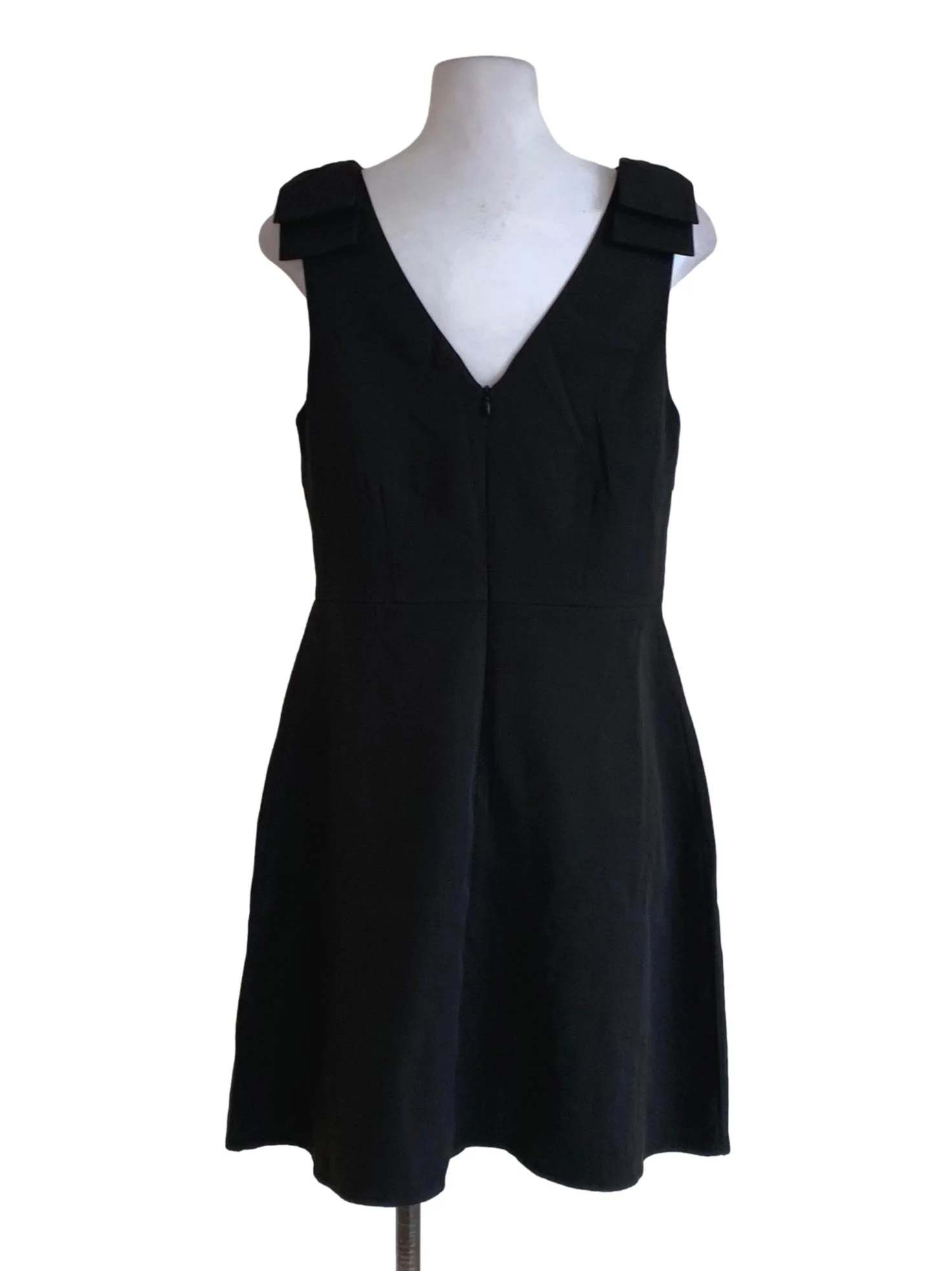 Black V-Neckline A-Line Dress - Image 2