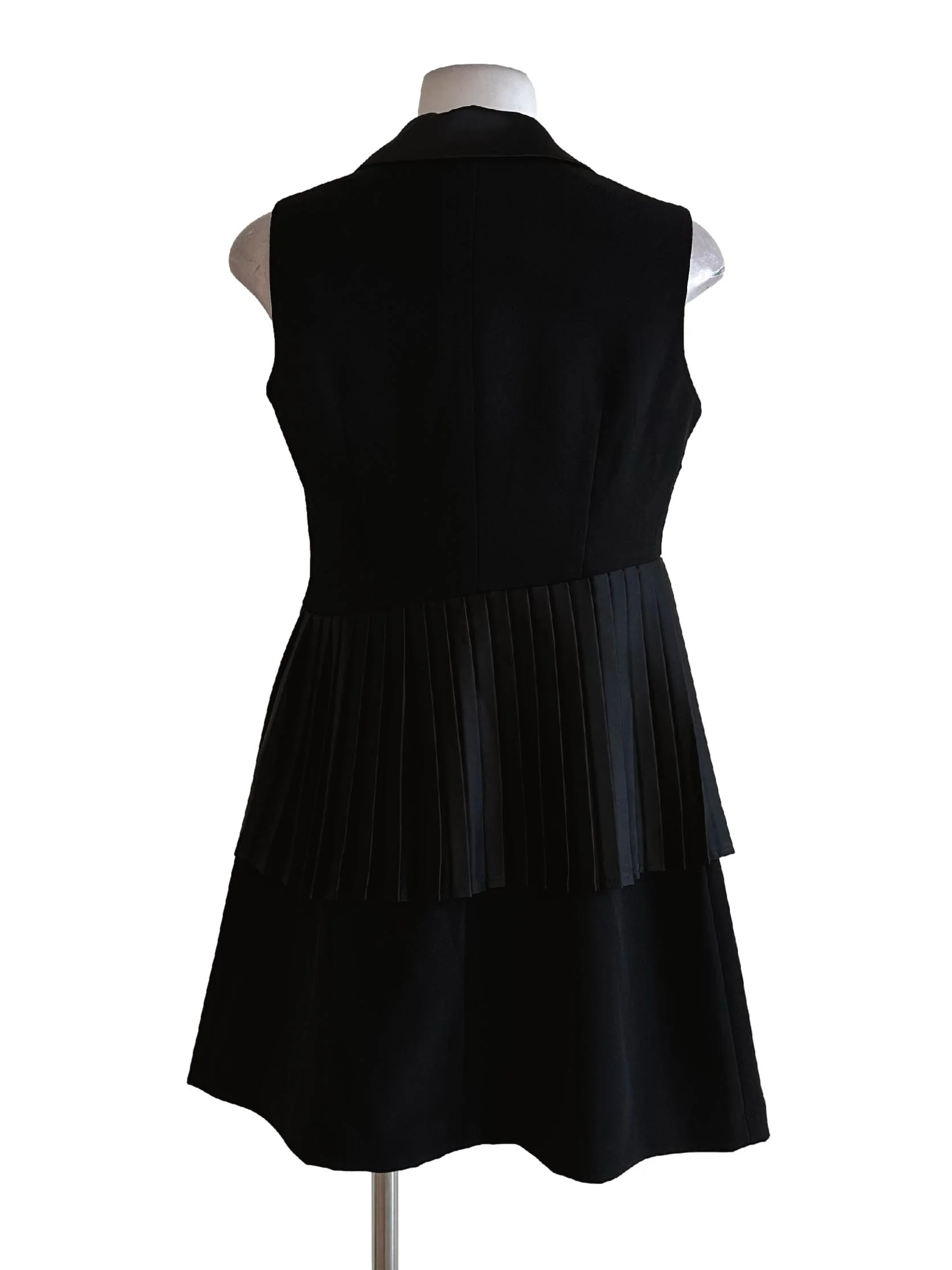 Black V Neckline Mini Dress - Image 2