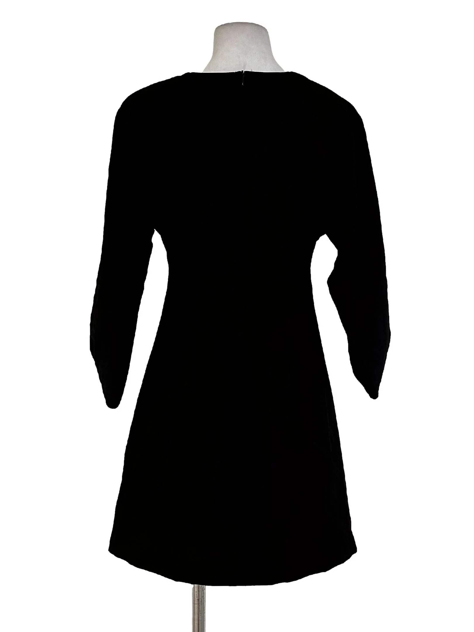 Black V Neckline Mini Dress - Image 2