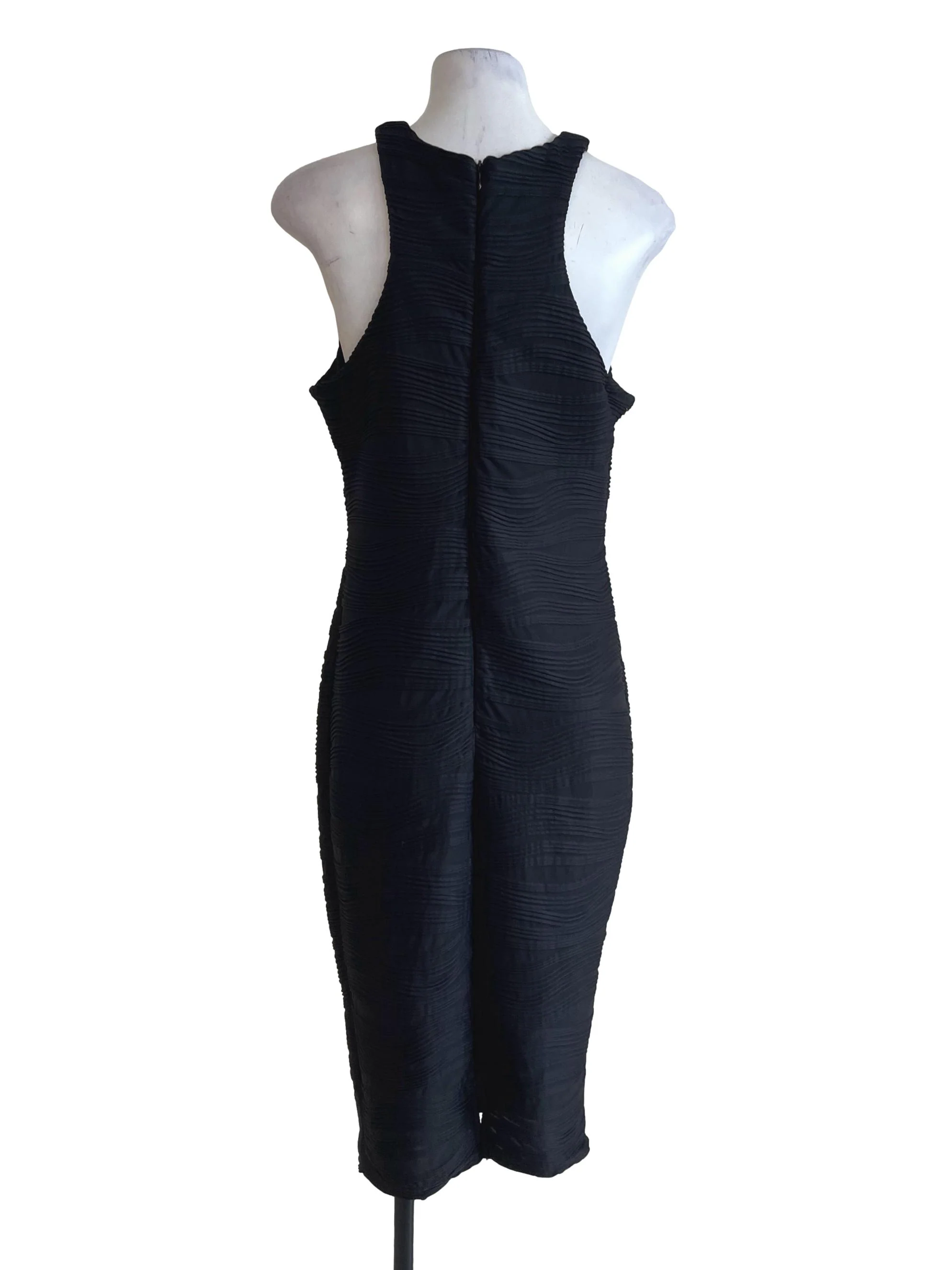 Black Wave Pattern Dress - Image 2