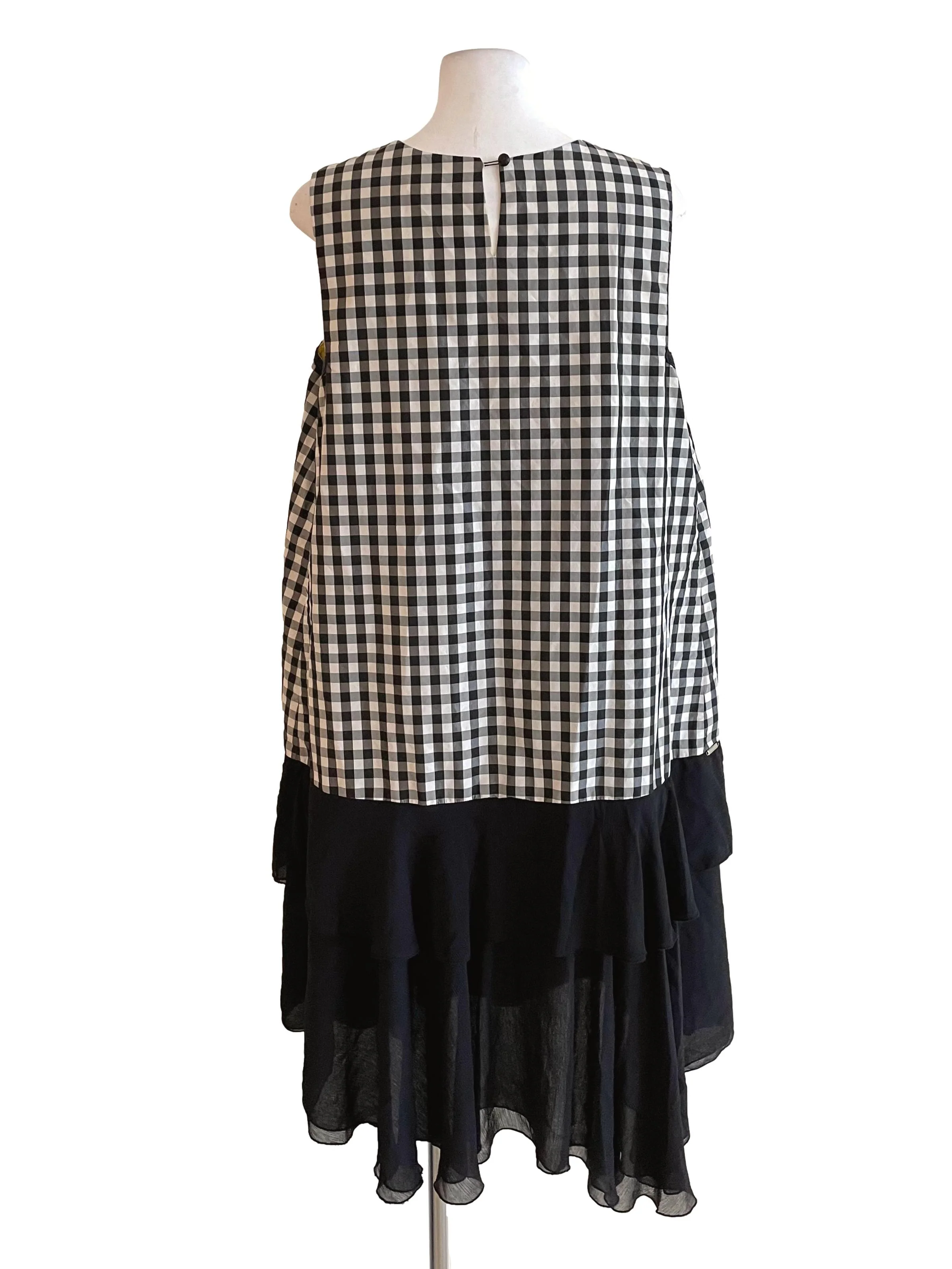 Black & White Gingham Layer Tent Dress - Image 2