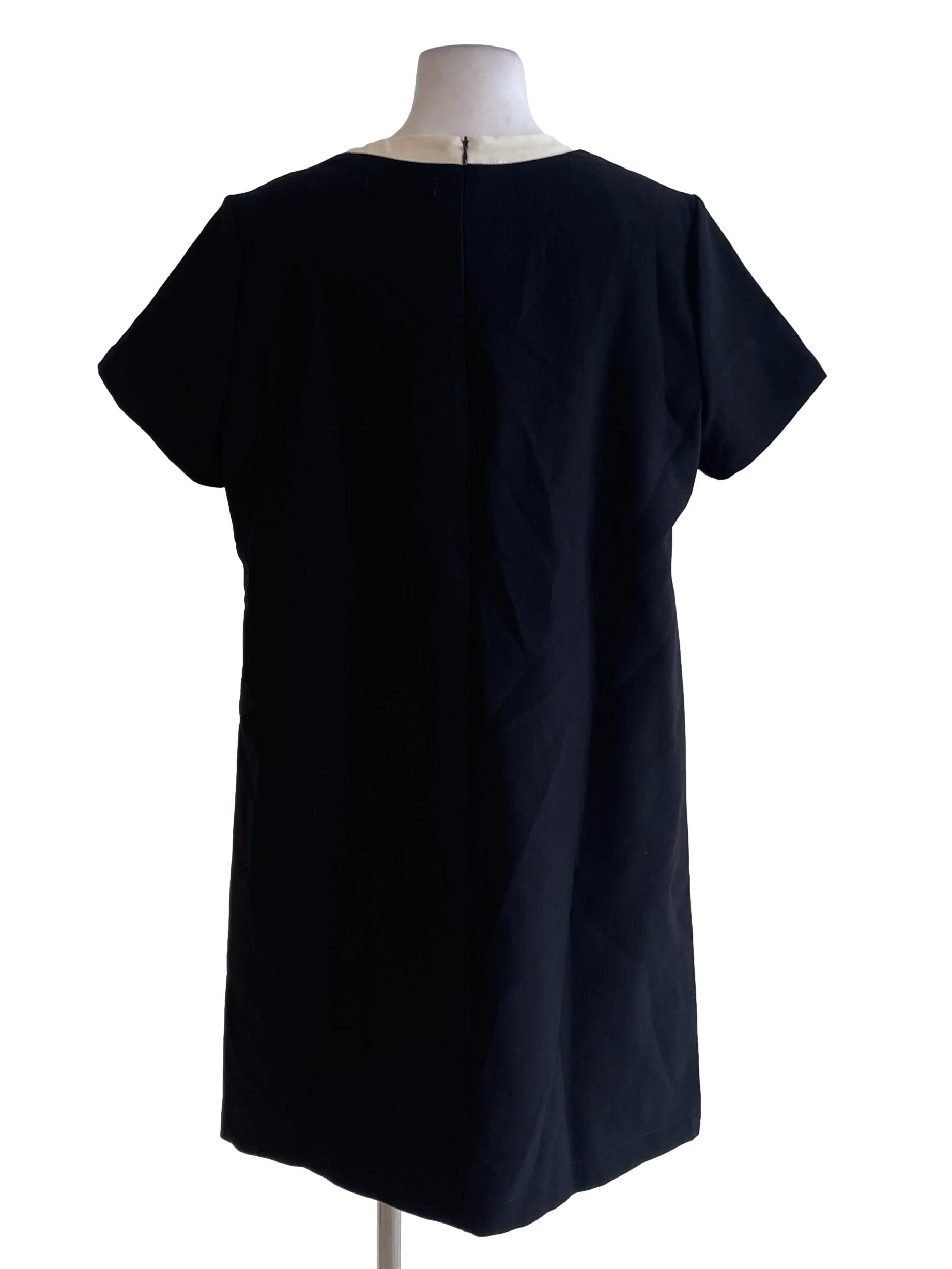 Black White Outline Short Sleeve Dress - Image 2