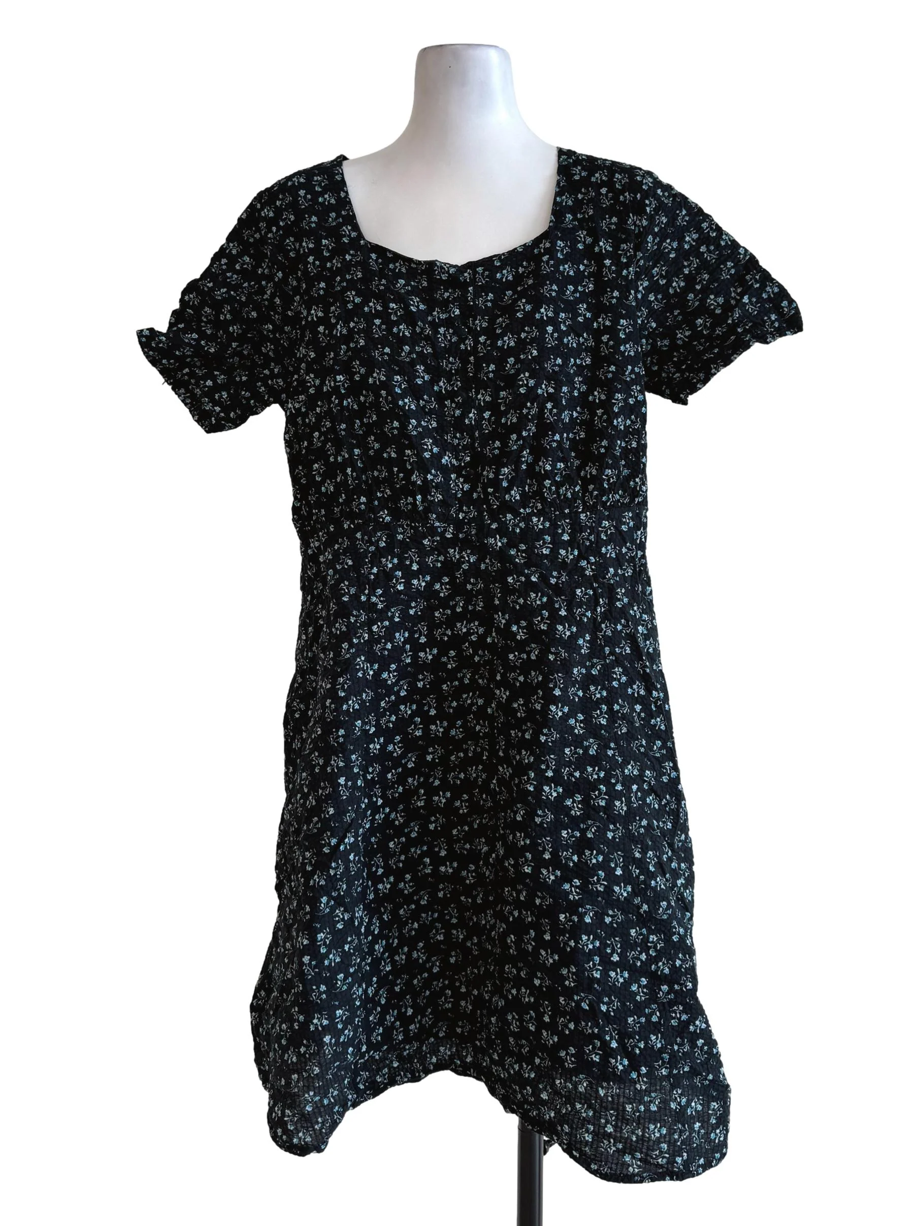 Black With Blue Prints Dress