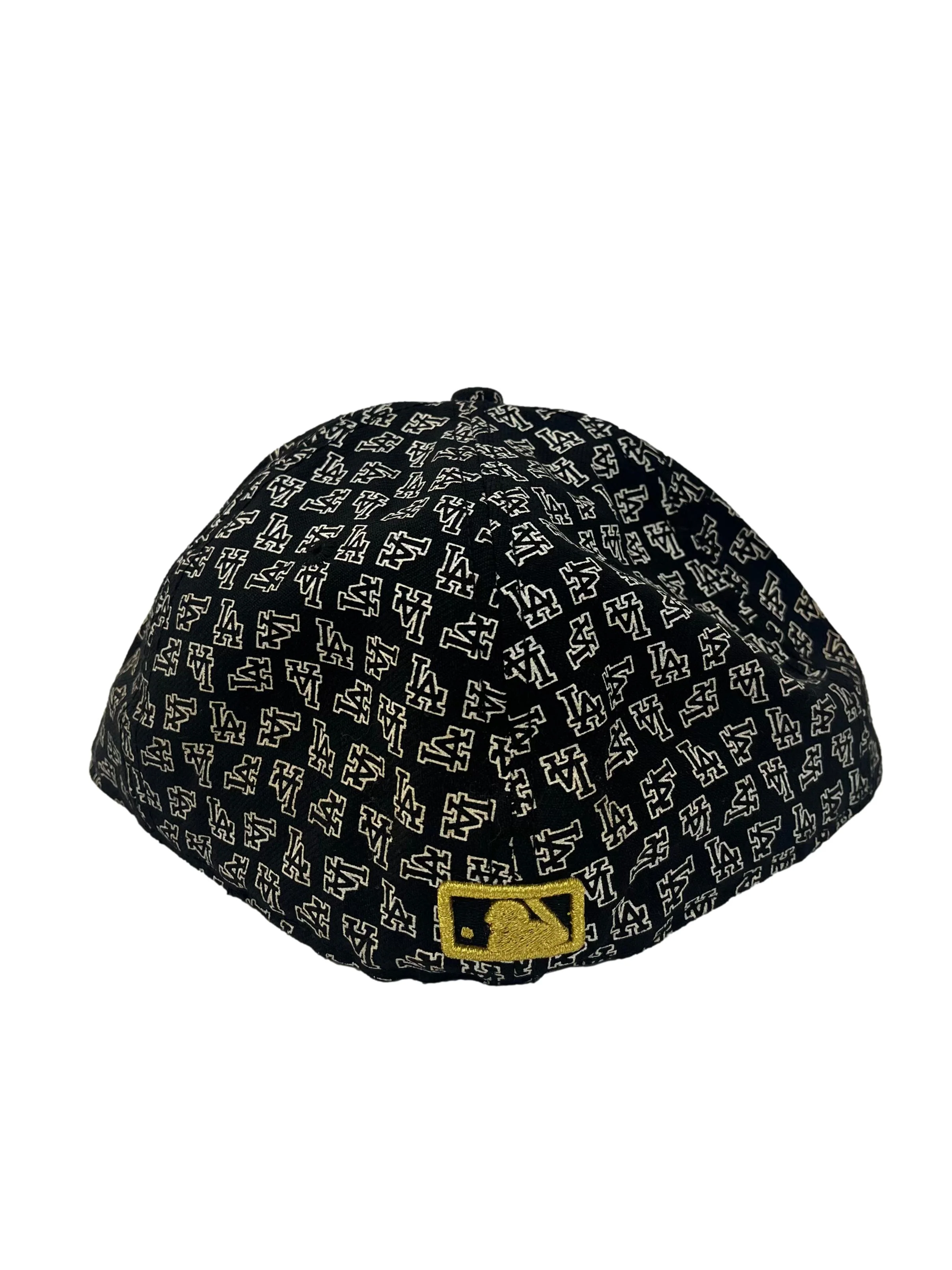 Black With Gold Embroidery Snapback Cap - Image 2