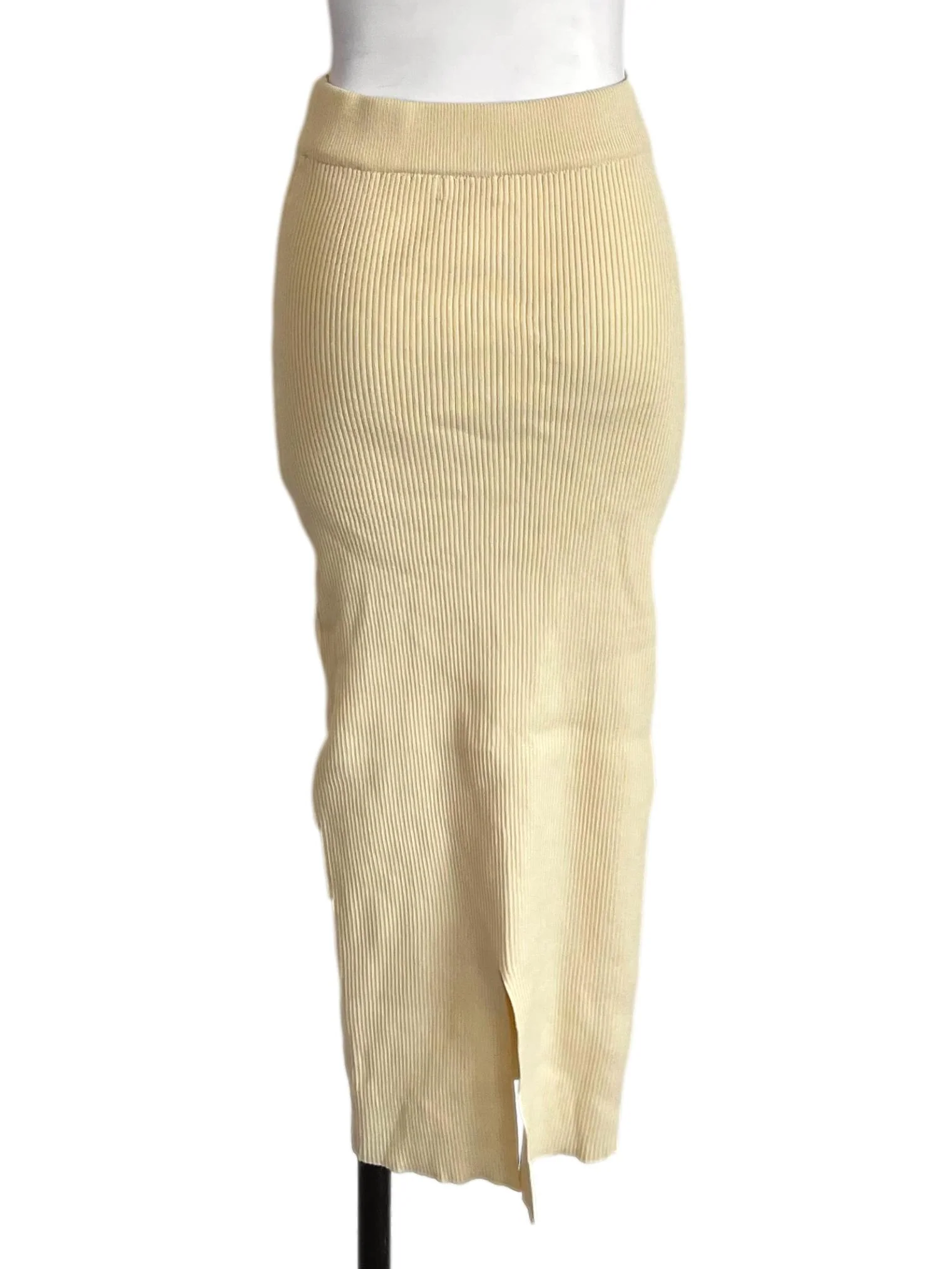Blonde Knit Skinny Skirt - Image 2