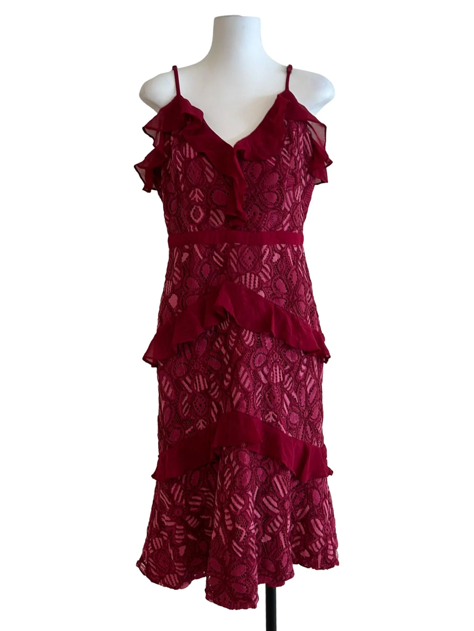Blood Red Eyelet Cami Dress