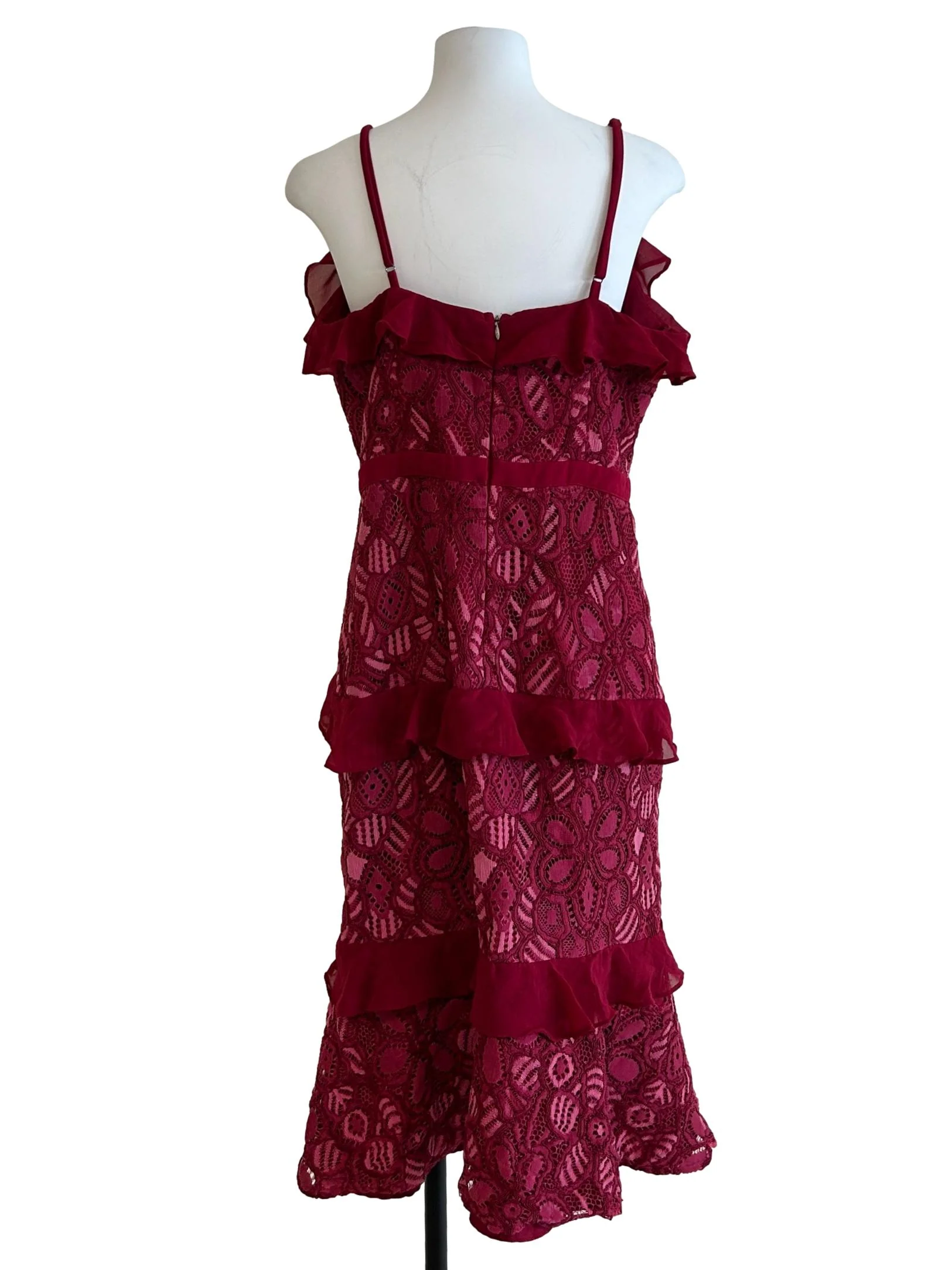 Blood Red Eyelet Cami Dress - Image 2
