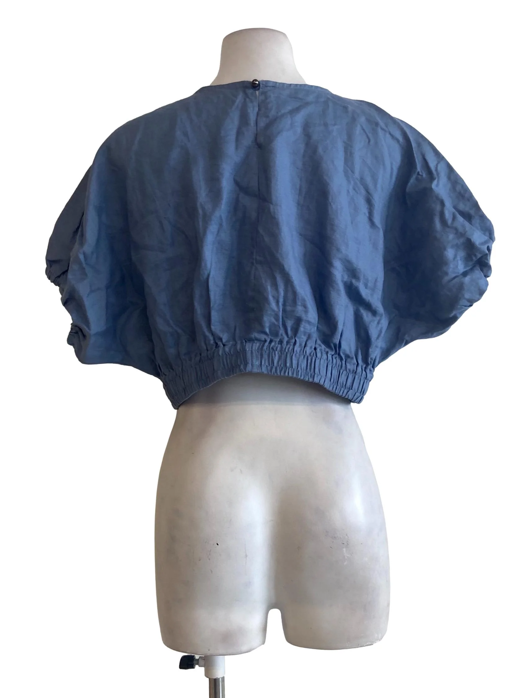 Blue Batwing Pegged Crop Top - Image 2