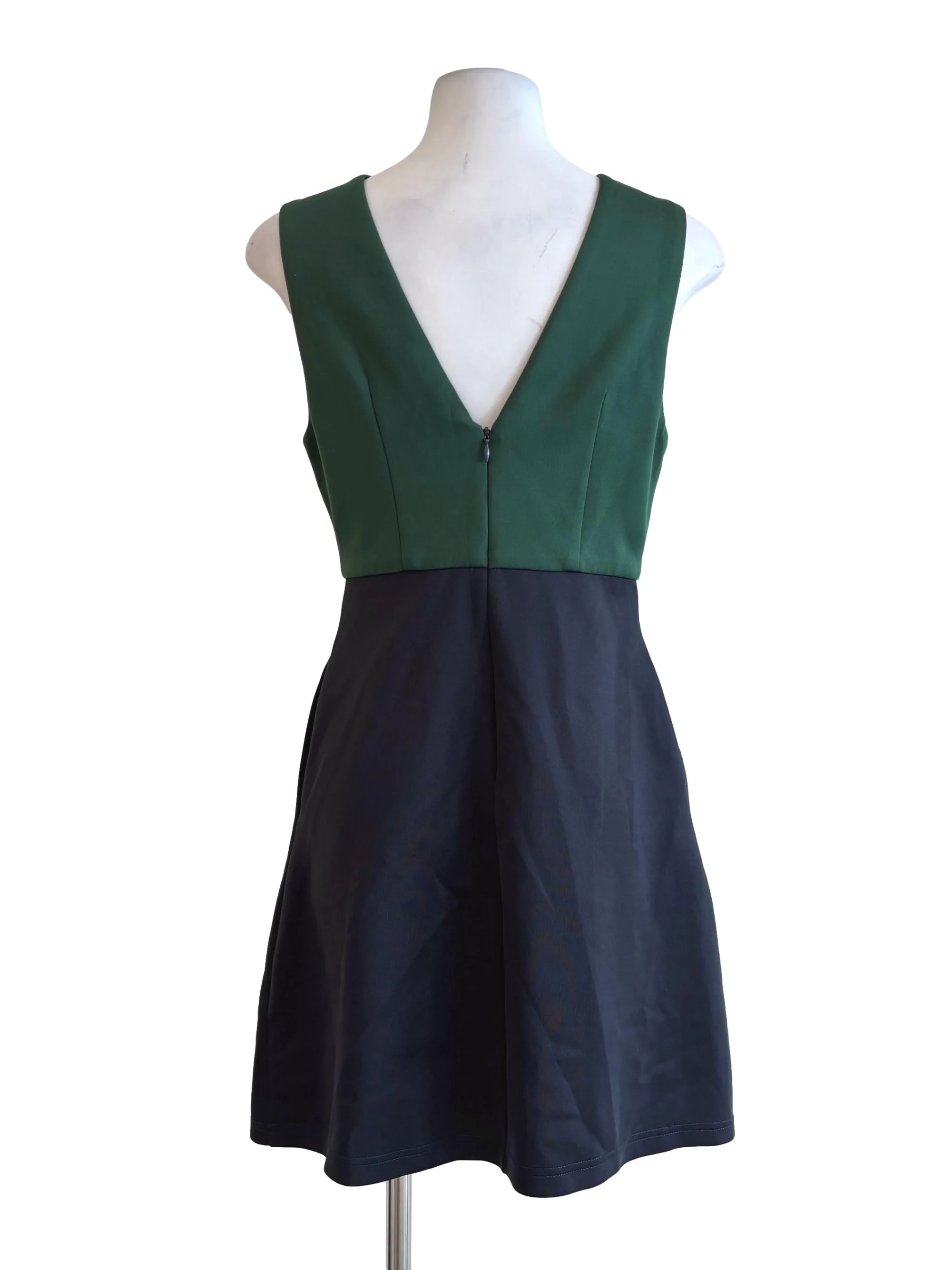 Blue Black Emerald Green A-Line Dress LB - Image 2