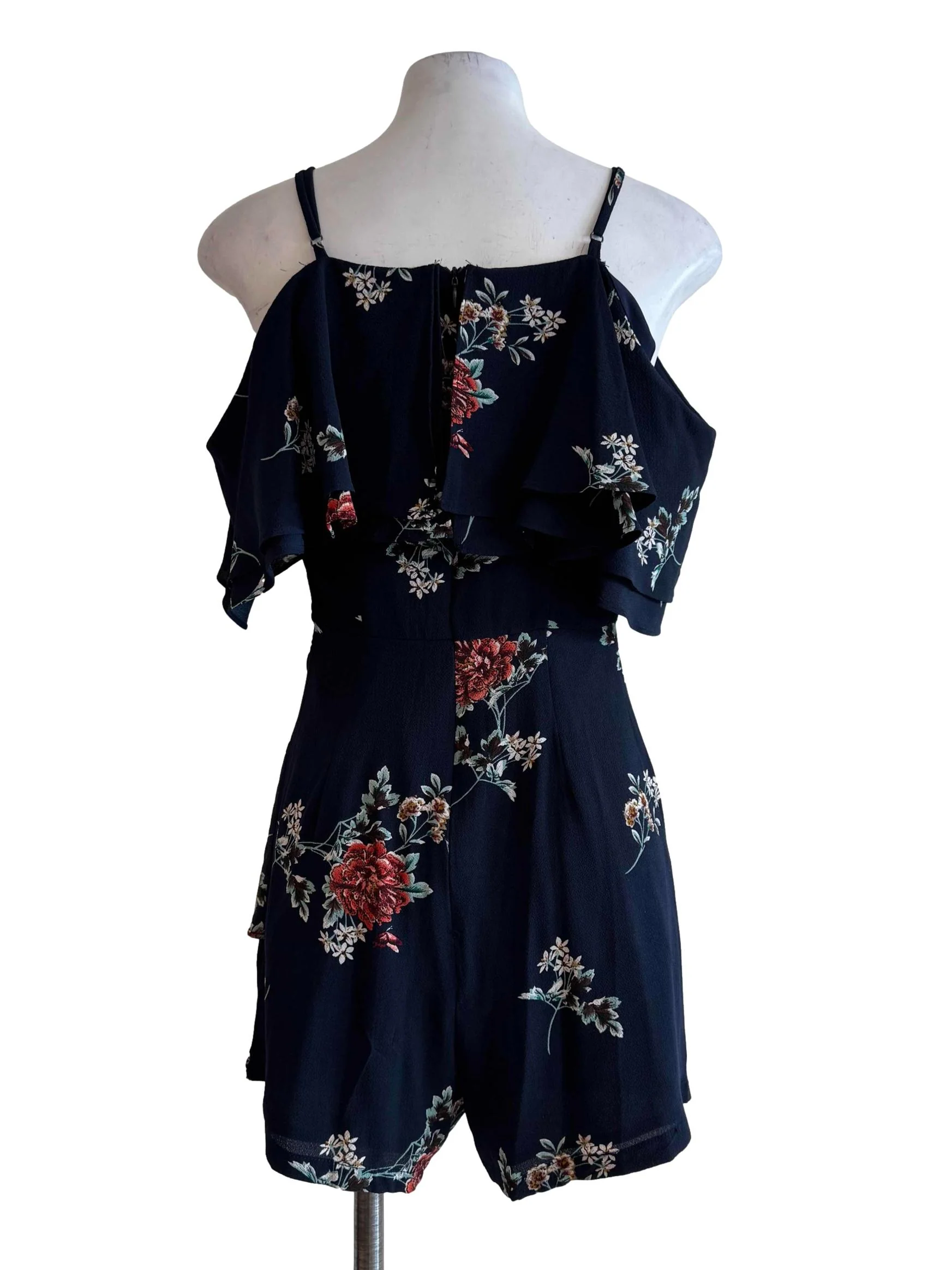 Blue Black Floral Motifs Rompers - Image 2