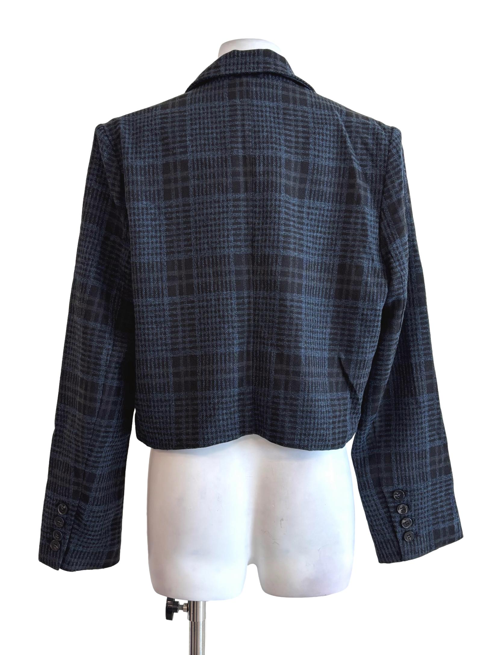Blue Black Plaid Blazer LB - Image 2