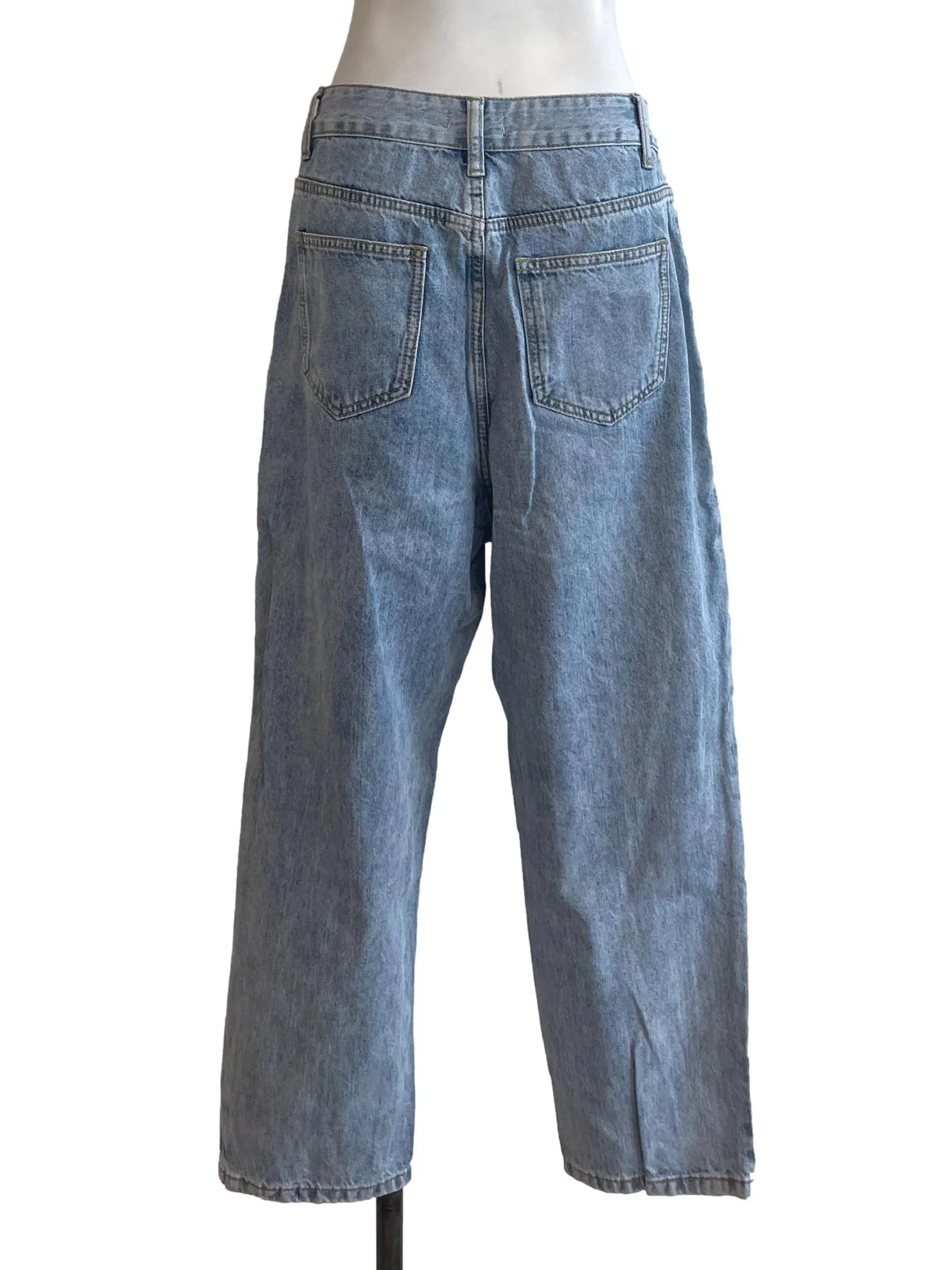 Blue Denim Straight Cut Jeans - Image 2